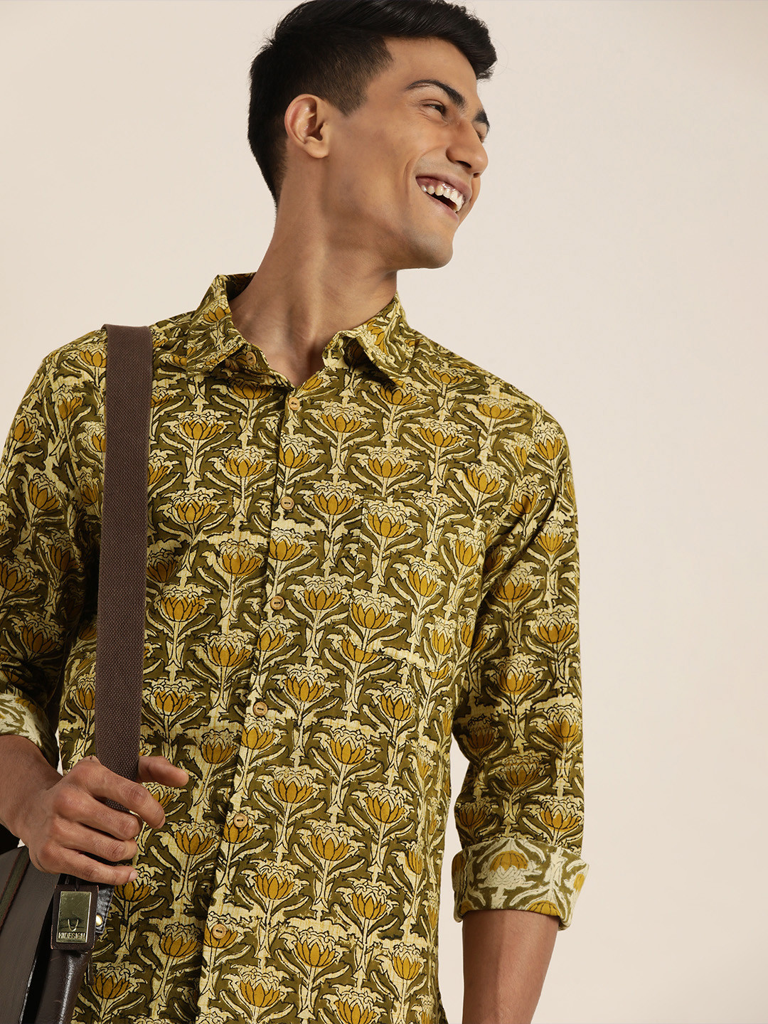 Taavi Men Olive Green & Yellow Regular Fit Bagru Hand Block Print Casual Sustainable Shirt
Taavi Men Olive Green & Yellow Regular Fit Bagru Hand Block Print Casual Sustainable Shirt