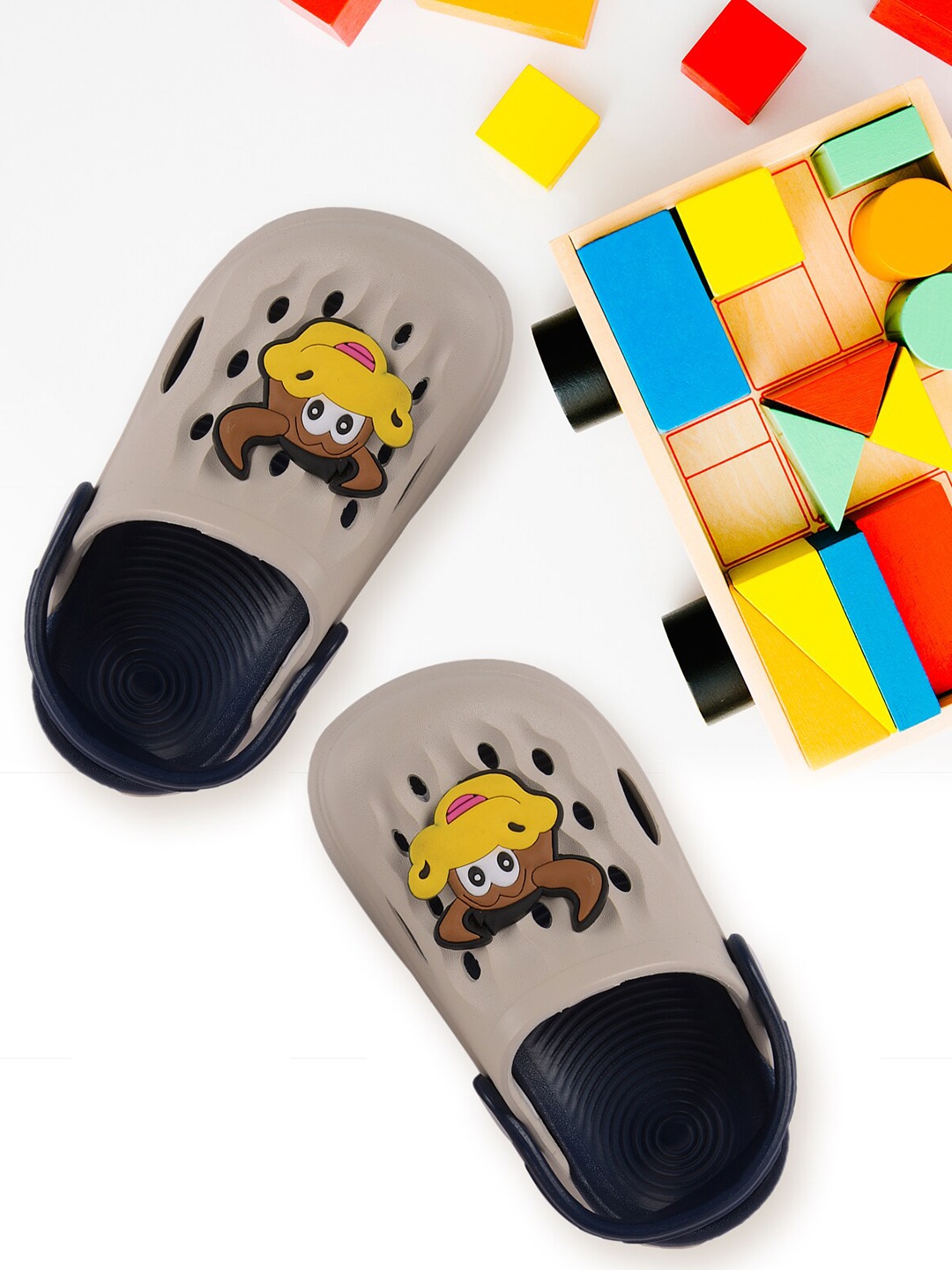 Yellow Bee Boys Grey & Yellow Clogs Sandals