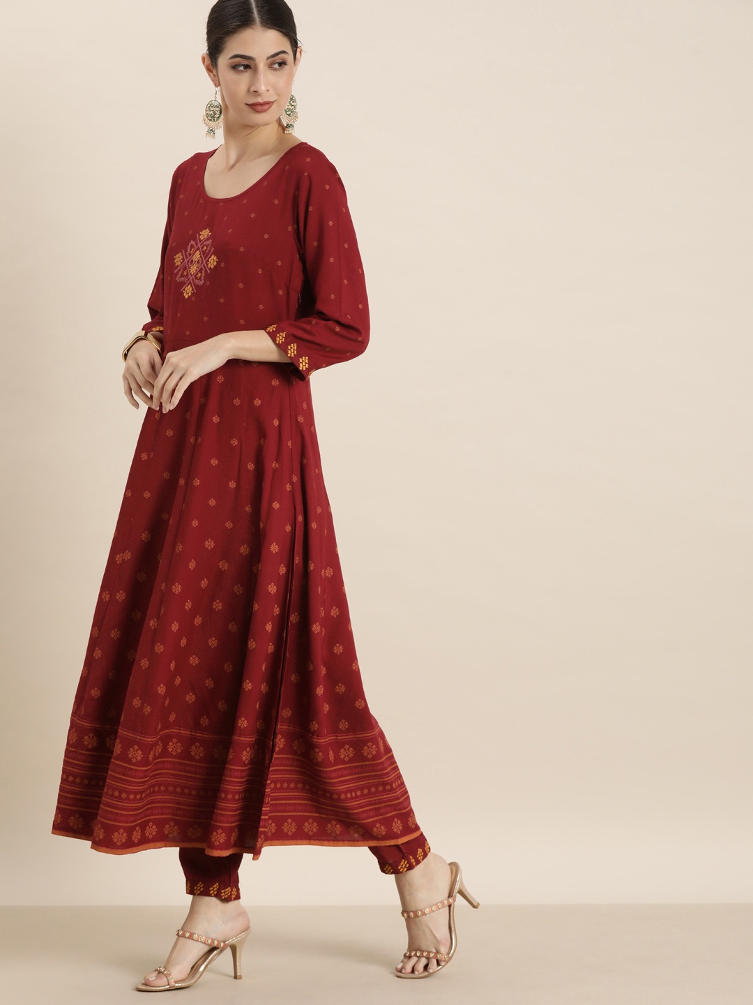all about you Women Maroon Ethnic Motifs Printed Pleated Thread Work Kurta with Trousers
all about you Women Maroon Ethnic Motifs Printed Pleated Thread Work Kurta with Trousers