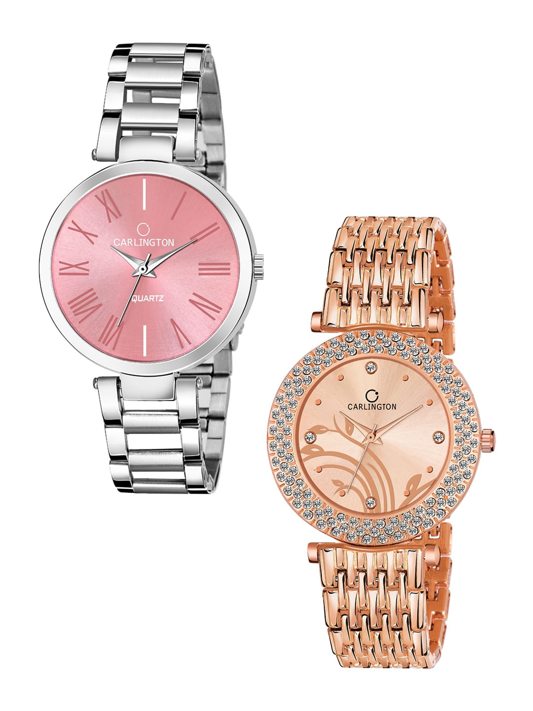CARLINGTON Set of 2 Women Pink & Rose Gold Analogue Watch Combo 112 Pink and 105 RoseGold
CARLINGTON Set of 2 Women Pink & Rose Gold Analogue Watch Combo 112 Pink and 105 RoseGold