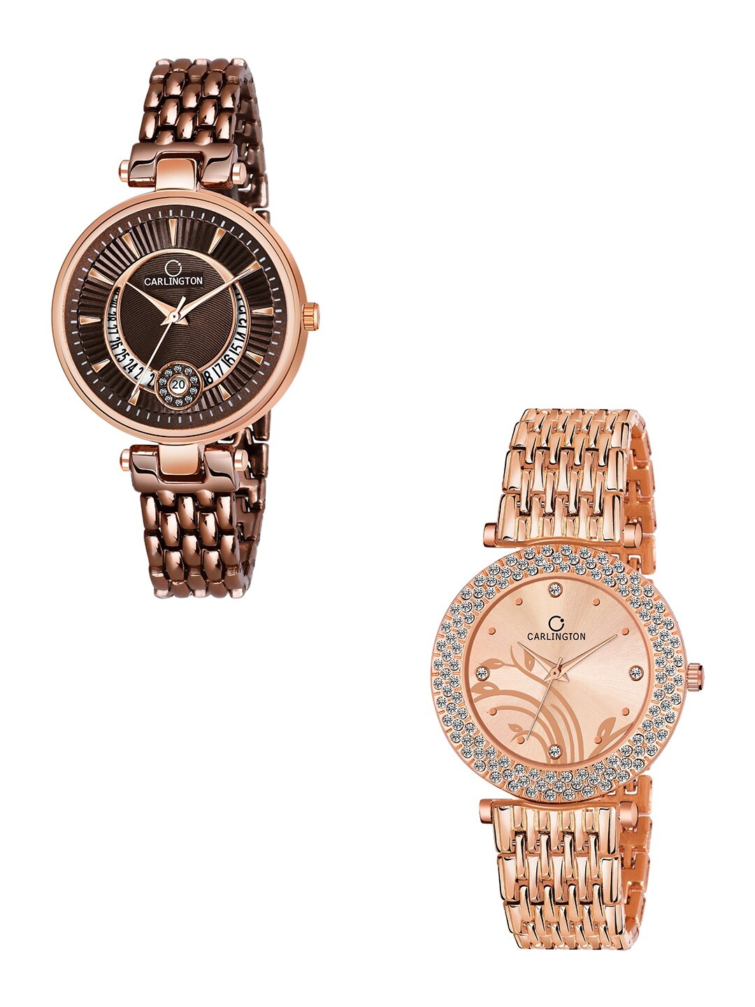 CARLINGTON Women Brown & Rose Gold Analogue Watch - Combo Bella Brown and 105 RoseGold
CARLINGTON Women Brown & Rose Gold Analogue Watch - Combo Bella Brown and 105 RoseGold