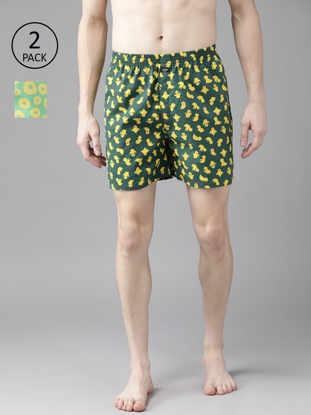 Roadster Men Men Pack of 2 Pure Cotton Printed Boxers RDS-KEN-MBOX- PRINT-02XC, Green
Roadster Men Men Pack of 2 Pure Cotton Printed Boxers RDS-KEN-MBOX- PRINT-02XC, Green