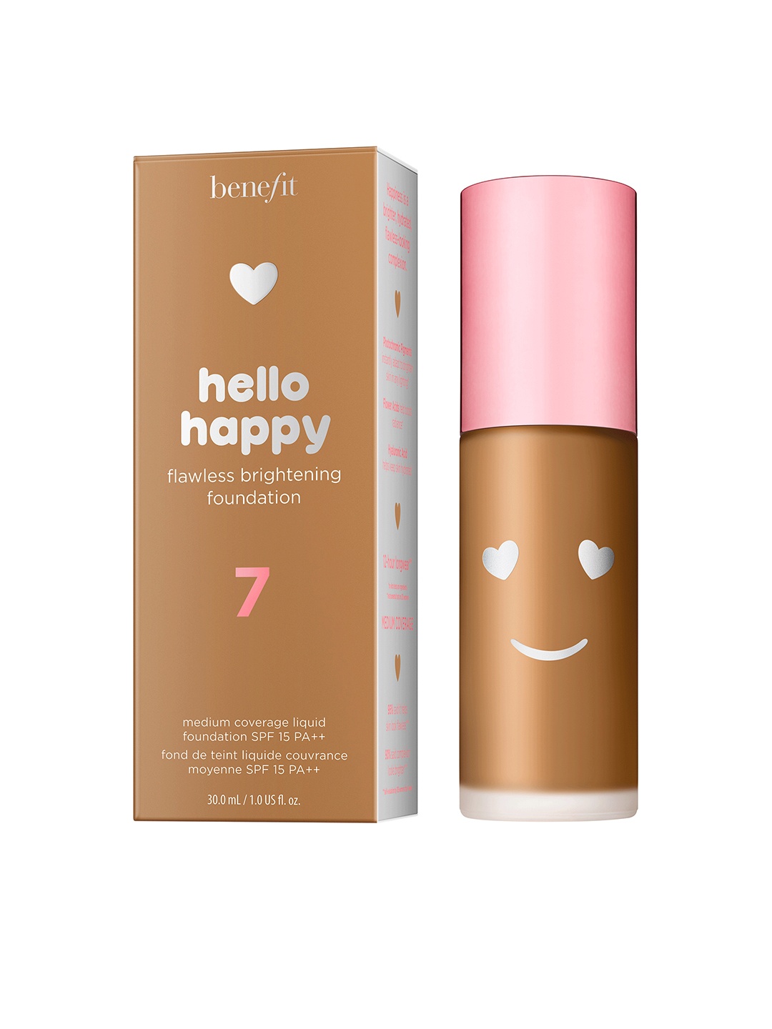 Benefit Cosmetics Hello Happy Flawless Brightening Liquid Foundation 30 ml - Medium-Tan Neutral 7, Beige
Benefit Cosmetics Hello Happy Flawless Brightening Liquid Foundation 30 ml - Medium-Tan Neutral 7, Beige