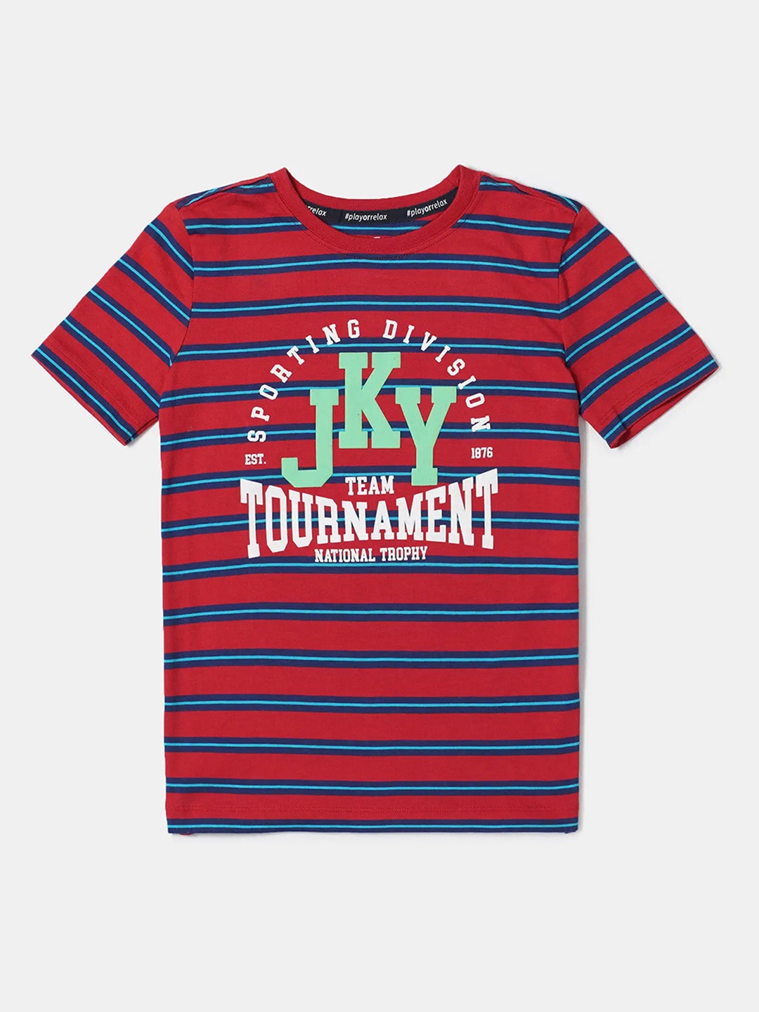 Jockey Boys Super Combed Cotton Yarn Dyed Striped Round Neck Half Sleeve T-shirt - AB20, Red
Jockey Boys Super Combed Cotton Yarn Dyed Striped Round Neck Half Sleeve T-shirt - AB20, Red