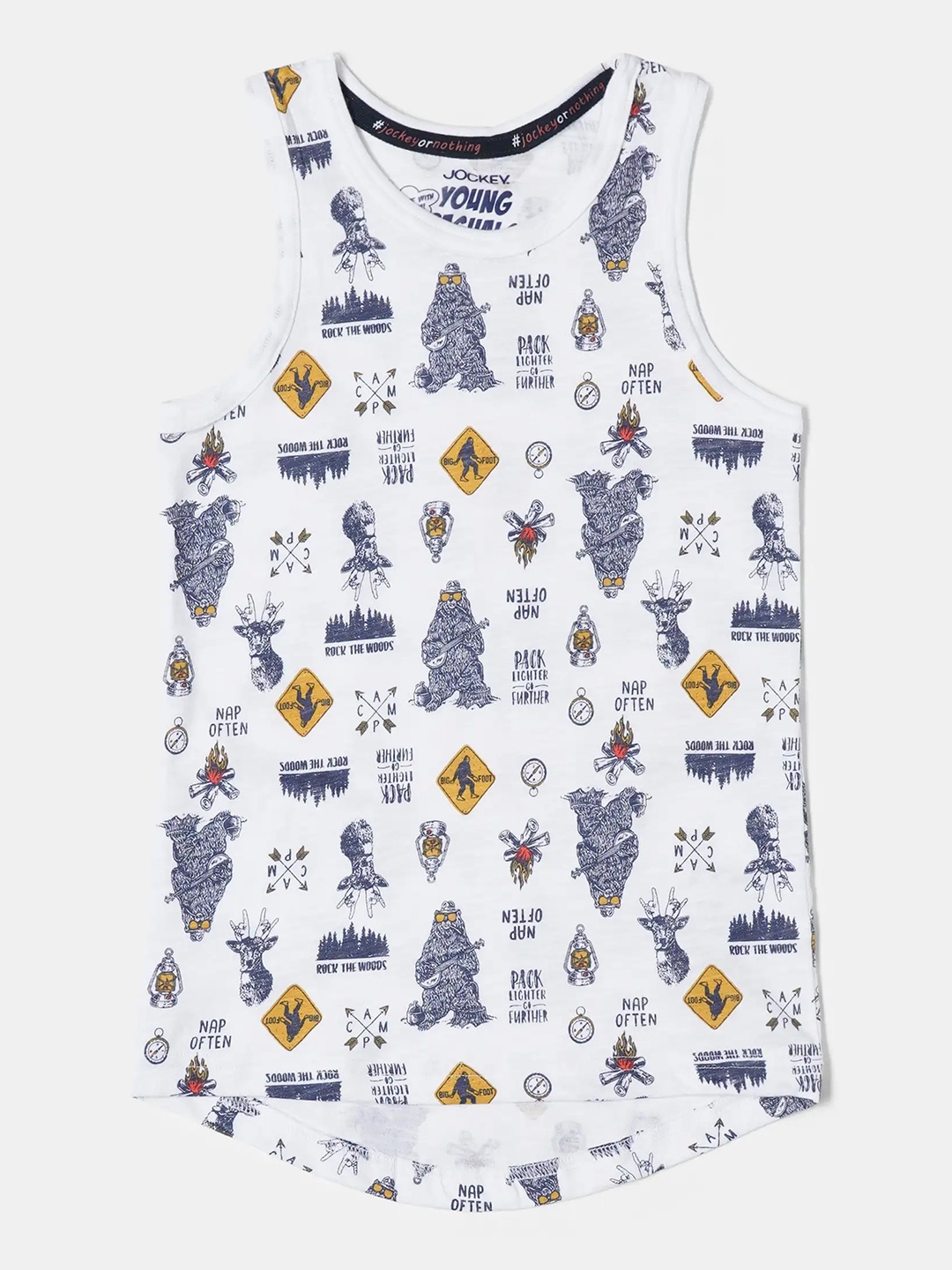 Jockey Boys Combed Cotton Printed Curved Hem Styling Round Neck Tank Top - CB01, White
Jockey Boys Combed Cotton Printed Curved Hem Styling Round Neck Tank Top - CB01, White