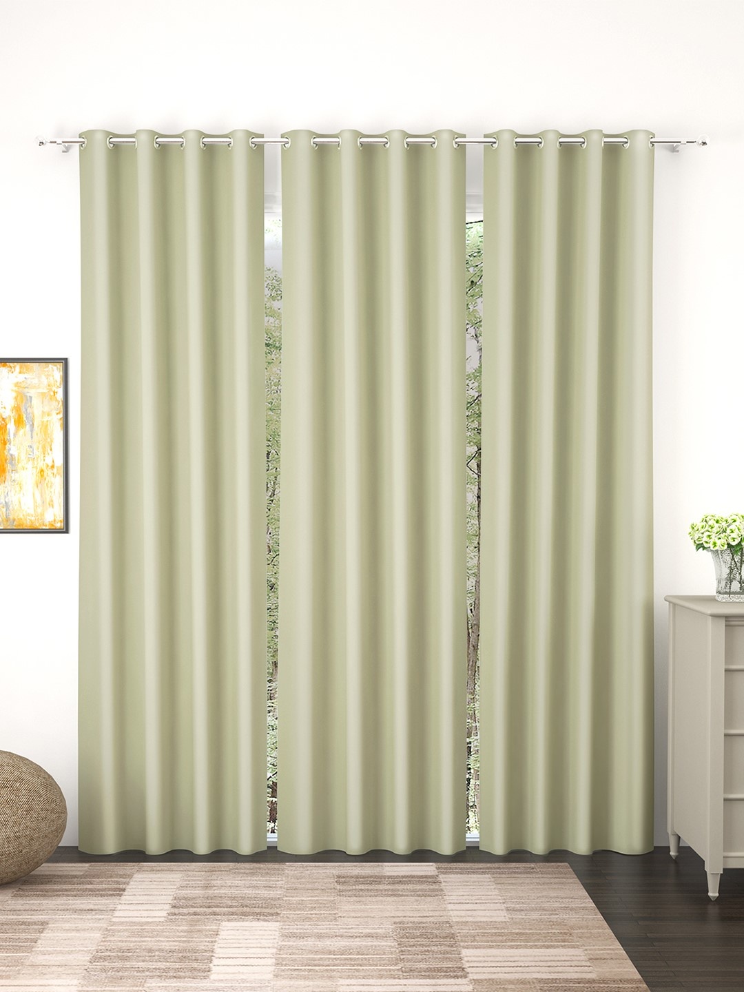 Story@Home Faux Silk Solid 300GSM Beige Room Darkening Blackout Door Curtain - Set of 3
Story@Home Faux Silk Solid 300GSM Beige Room Darkening Blackout Door Curtain - Set of 3
