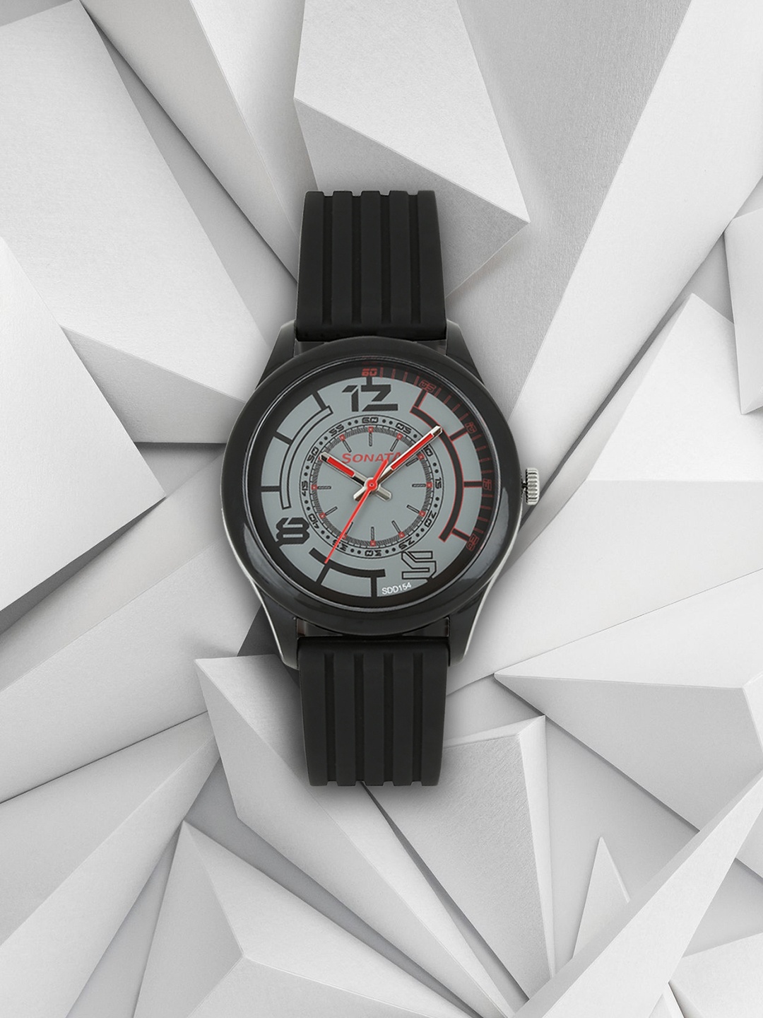 Sonata Grey Dial Watch 77007PP02J