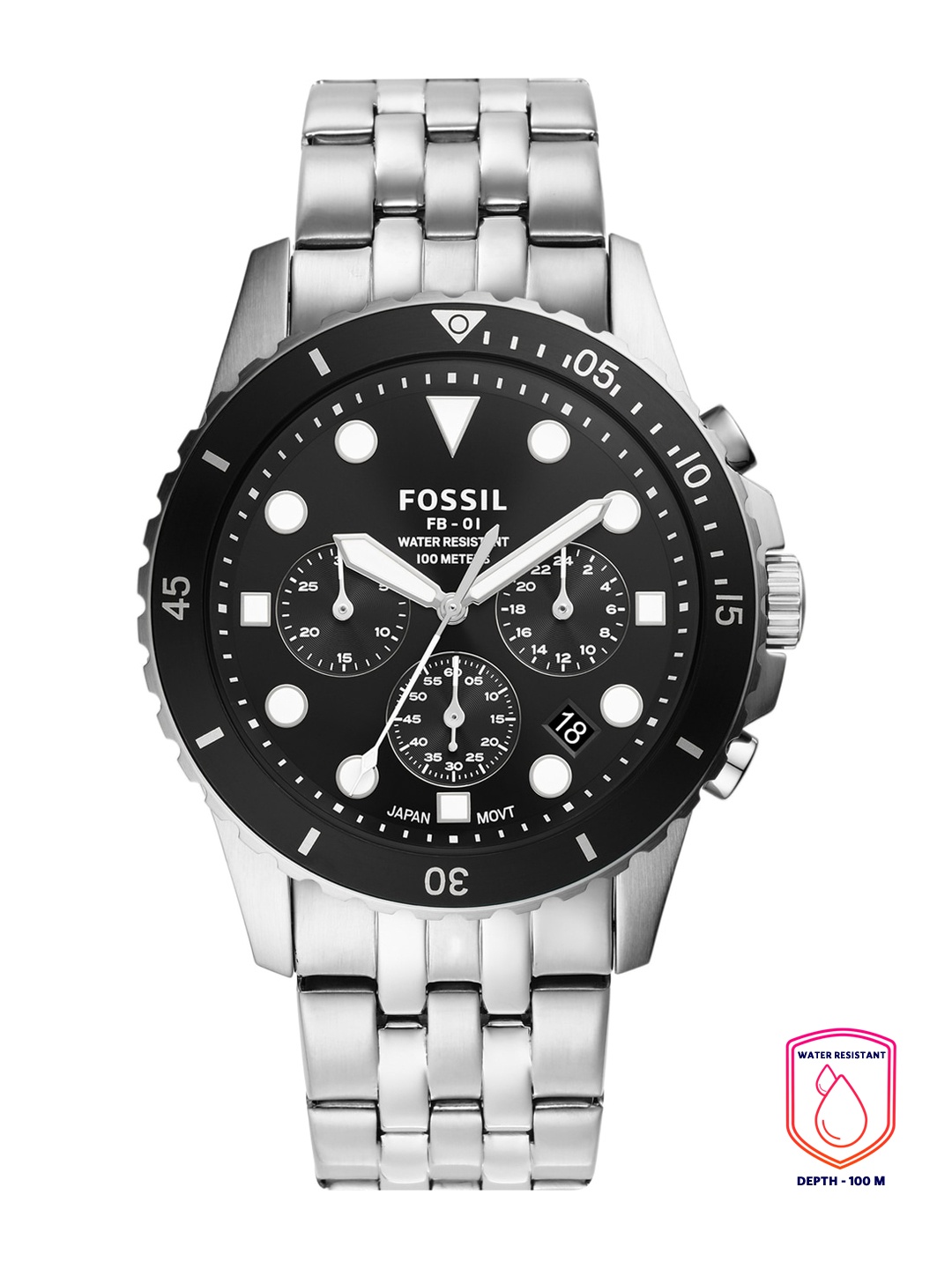 Fossil Men Black Dial & Silver Toned Stainless Steel Bracelet Straps Analogue Watch FS5837
Fossil Men Black Dial & Silver Toned Stainless Steel Bracelet Straps Analogue Watch FS5837