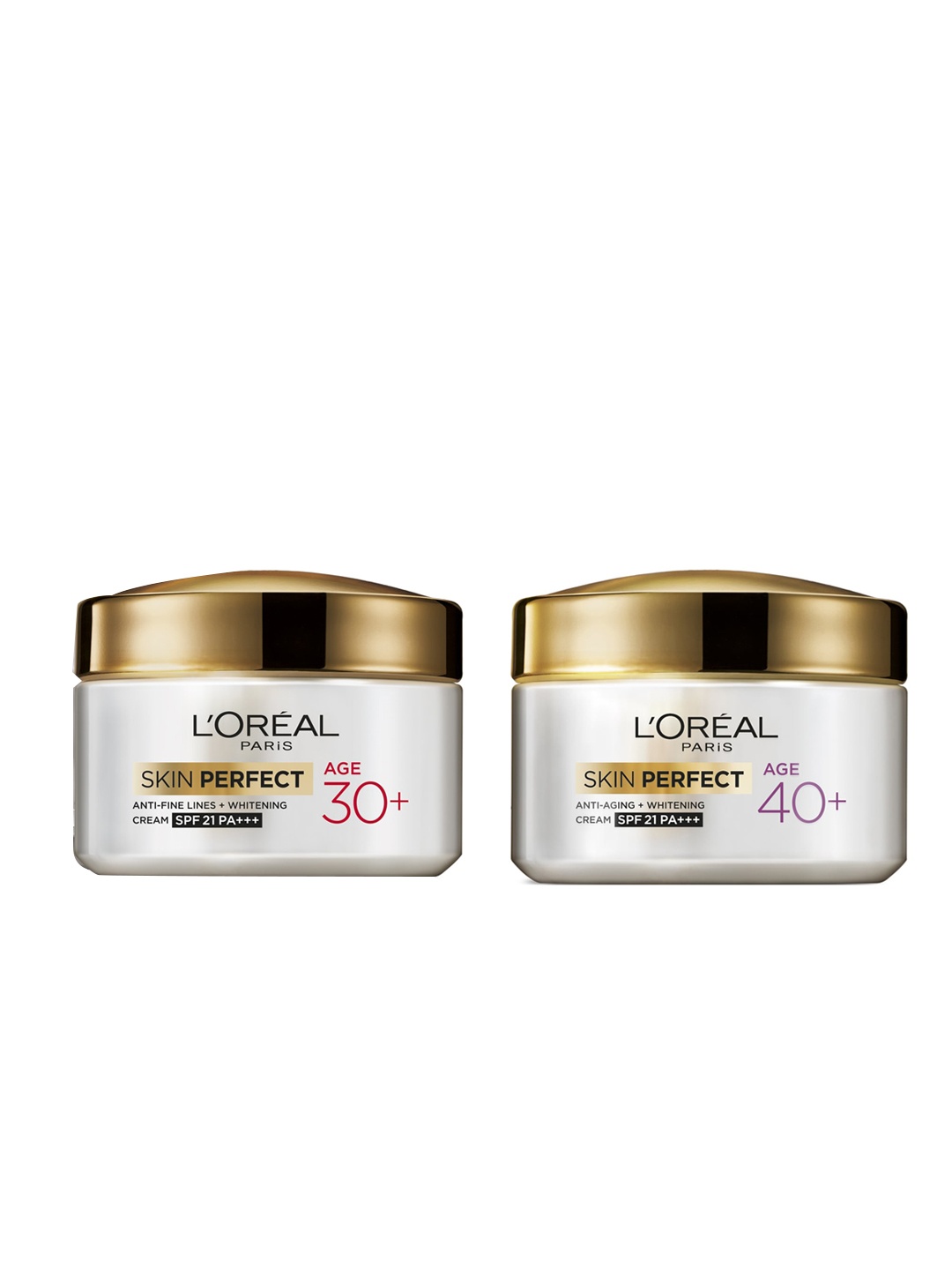 LOreal Paris Set of 2 Skin Perfect Age 40+ Anti-Aging & Age 30+ Anti-Fine Lines Cream, White
LOreal Paris Set of 2 Skin Perfect Age 40+ Anti-Aging & Age 30+ Anti-Fine Lines Cream, White