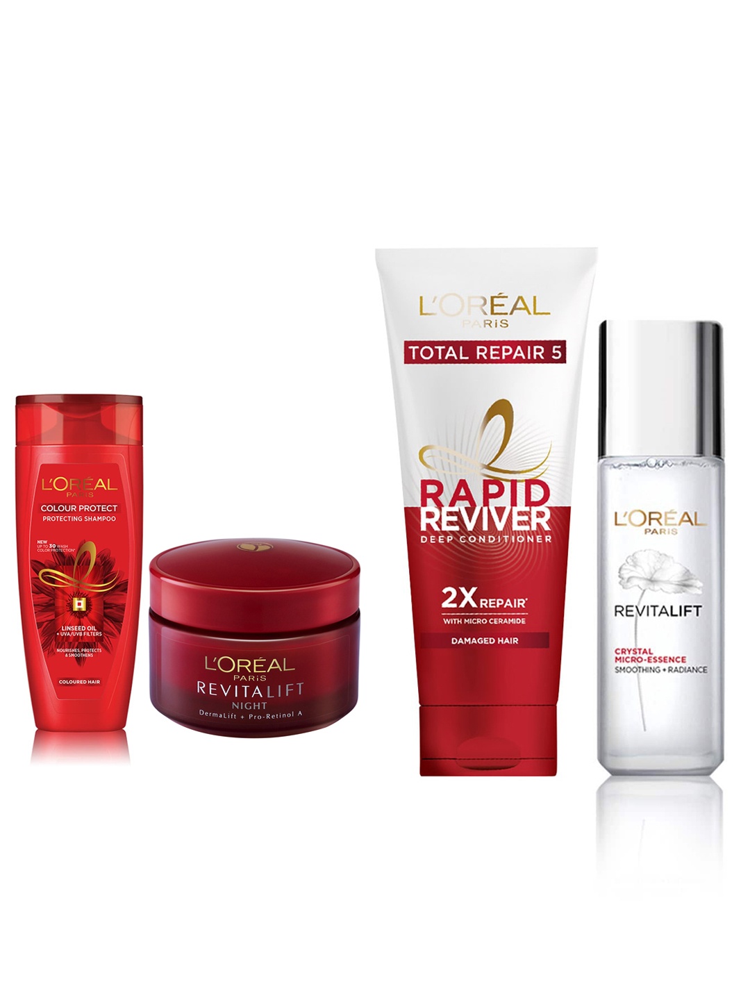 LOreal Paris Revitalift Night Cream & Face Serum with Shampoo and Conditioner, White
LOreal Paris Revitalift Night Cream & Face Serum with Shampoo and Conditioner, White