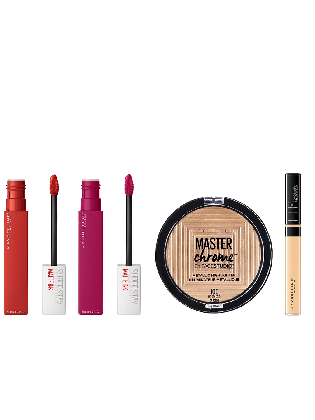 Maybelline New York Set Of Concealer- Highlighter- Matte Ink Liquid Lipstick, Red
Maybelline New York Set Of Concealer- Highlighter- Matte Ink Liquid Lipstick, Red