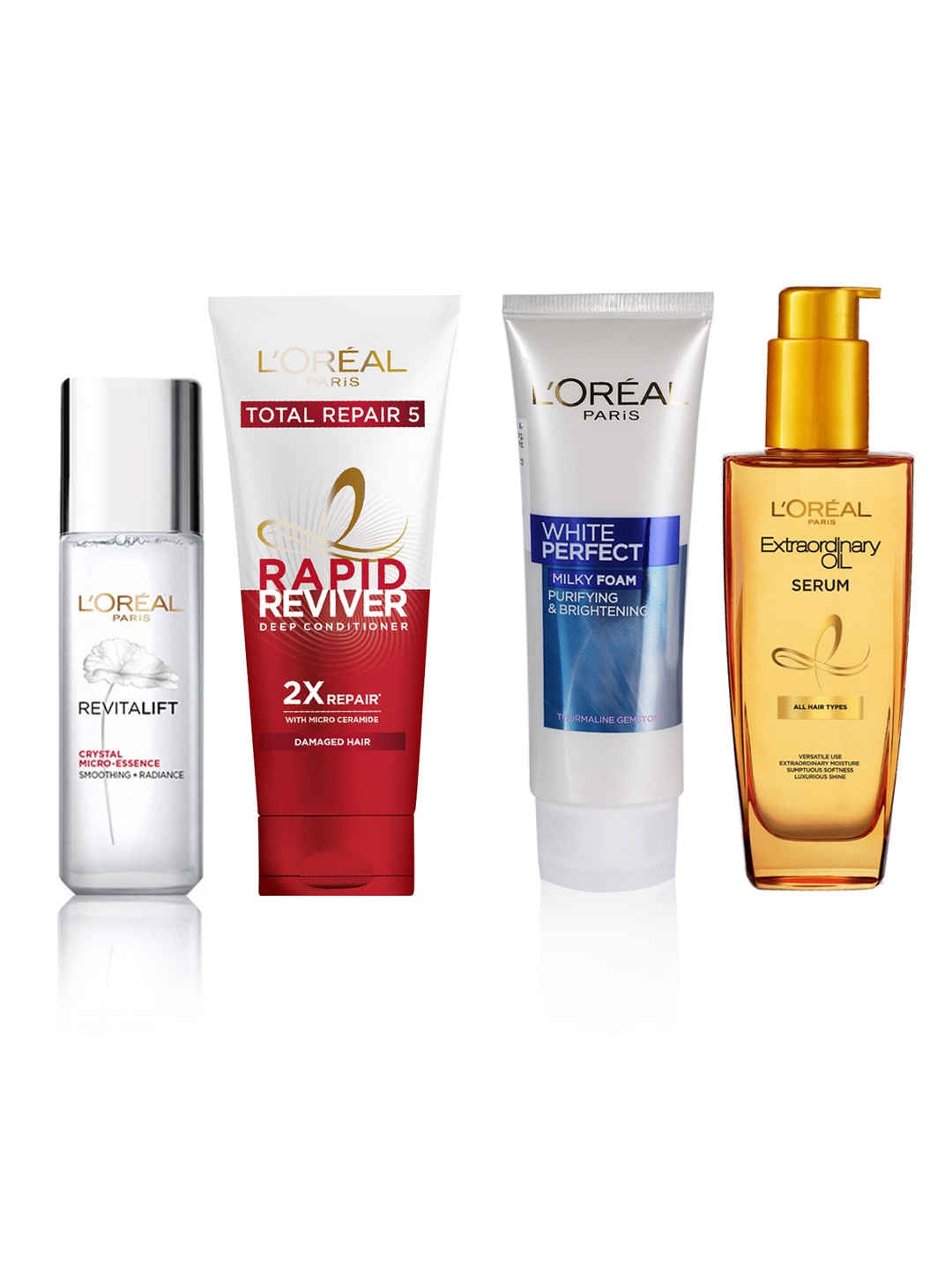 LOreal Set of Hair Serum & Conditioner with Milky Face Wash & Revitalift Face Serum, Mustard
LOreal Set of Hair Serum & Conditioner with Milky Face Wash & Revitalift Face Serum, Mustard