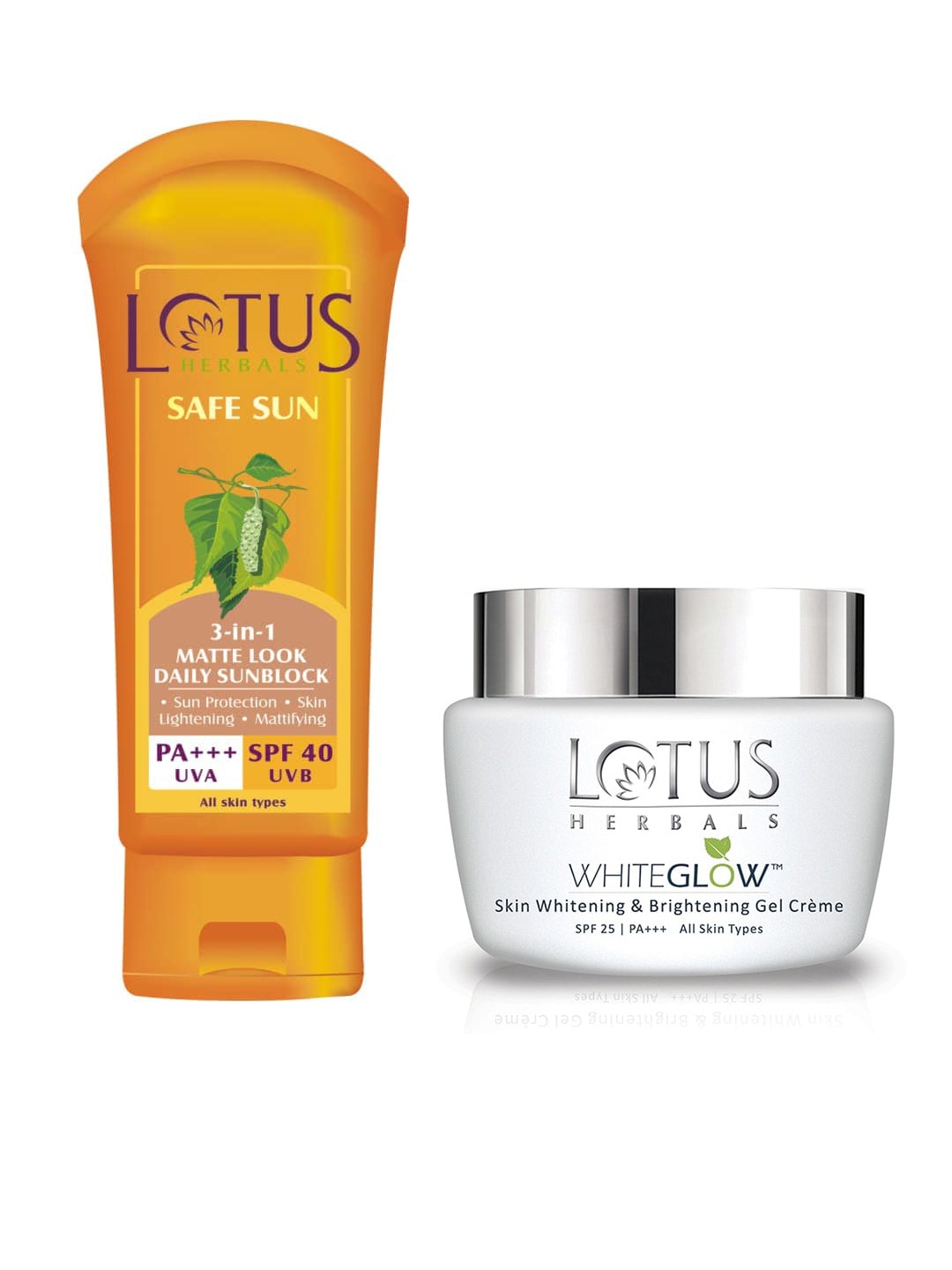 Lotus Herbals Set of Sustainable SPF 40 Matte Sunscreen & SPF 25 PA +++ Gel Creme, Orange
Lotus Herbals Set of Sustainable SPF 40 Matte Sunscreen & SPF 25 PA +++ Gel Creme, Orange