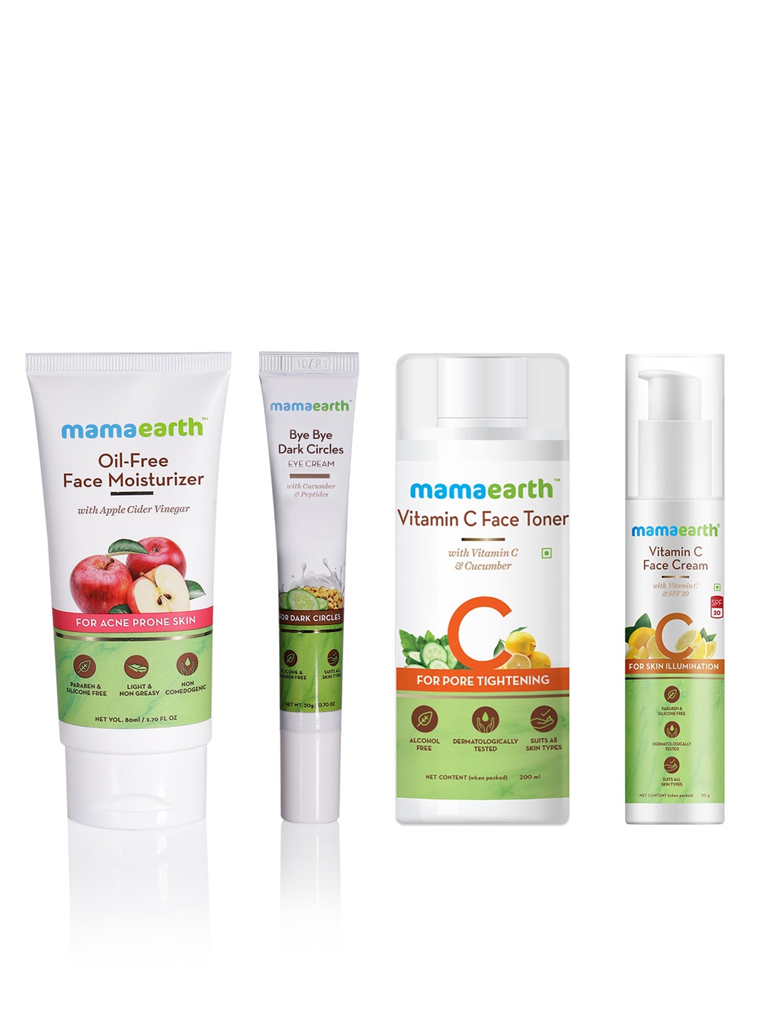Mamaearth Set of Sustainable SPF 20 Face Cream & Toner with Eye Cream & Moisturiser, White
Mamaearth Set of Sustainable SPF 20 Face Cream & Toner with Eye Cream & Moisturiser, White