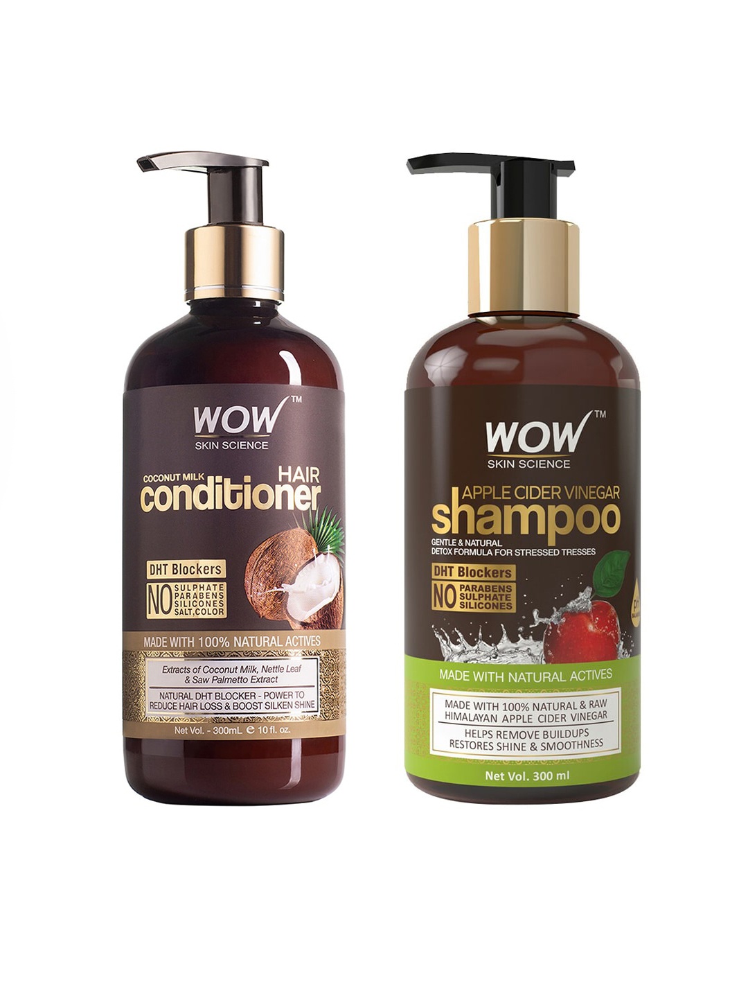 WOW SKIN SCIENCE Set of Apple Cider Vinegar Shampoo & Coconut Milk Conditioner, Brown
WOW SKIN SCIENCE Set of Apple Cider Vinegar Shampoo & Coconut Milk Conditioner, Brown