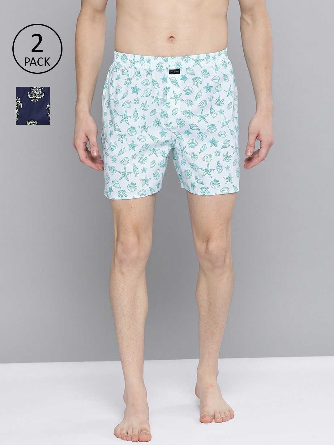 Mast & Harbour Men Pack of 2 Pure Cotton Printed Boxers MNH-KEN-MBOX- PRINT-02YP, Blue
Mast & Harbour Men Pack of 2 Pure Cotton Printed Boxers MNH-KEN-MBOX- PRINT-02YP, Blue