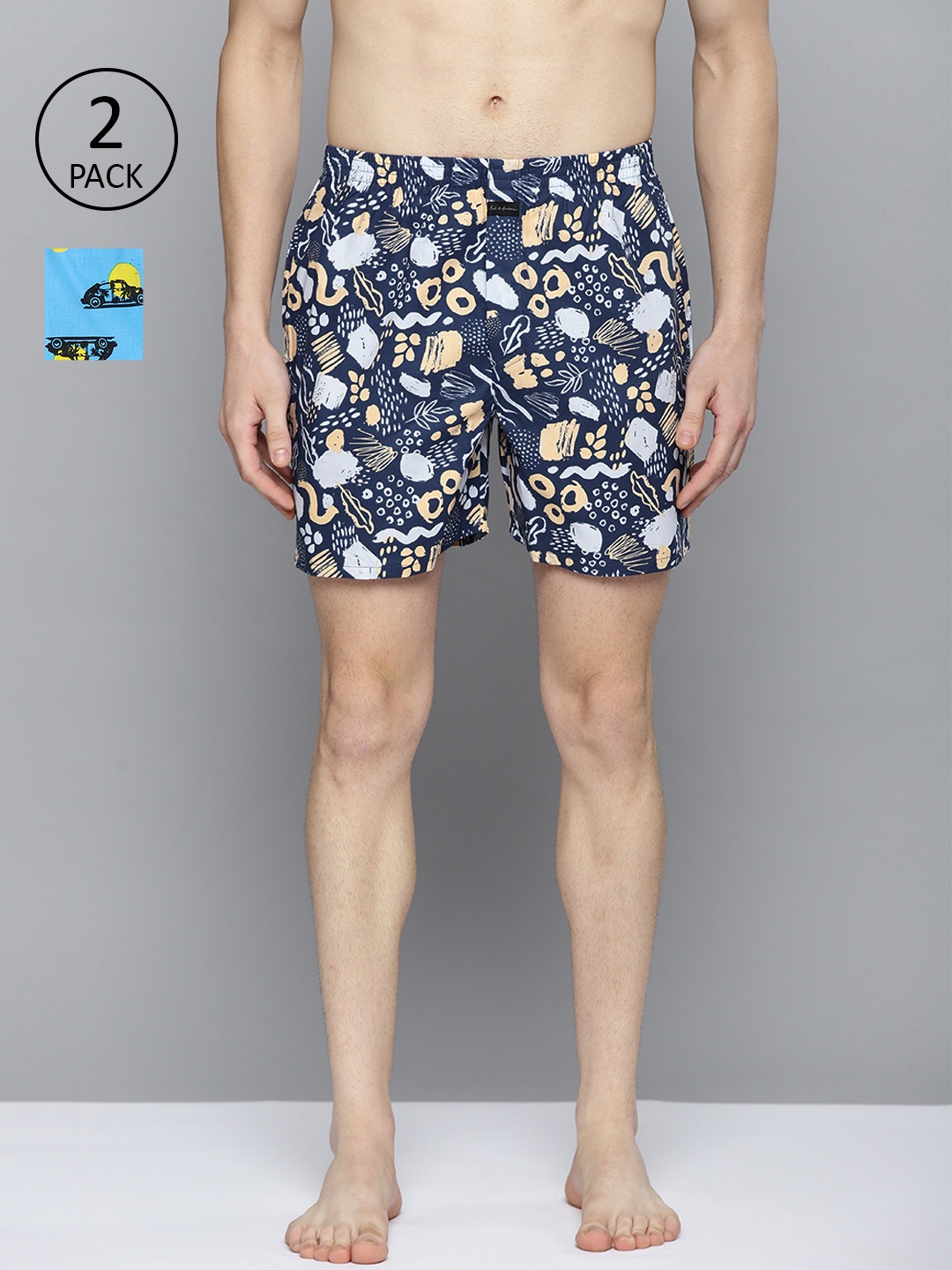 Mast & Harbour Men Pack of 2 Pure Cotton Printed Boxers MNH-KEN-MBOX- PRINT-02YV, Blue
Mast & Harbour Men Pack of 2 Pure Cotton Printed Boxers MNH-KEN-MBOX- PRINT-02YV, Blue