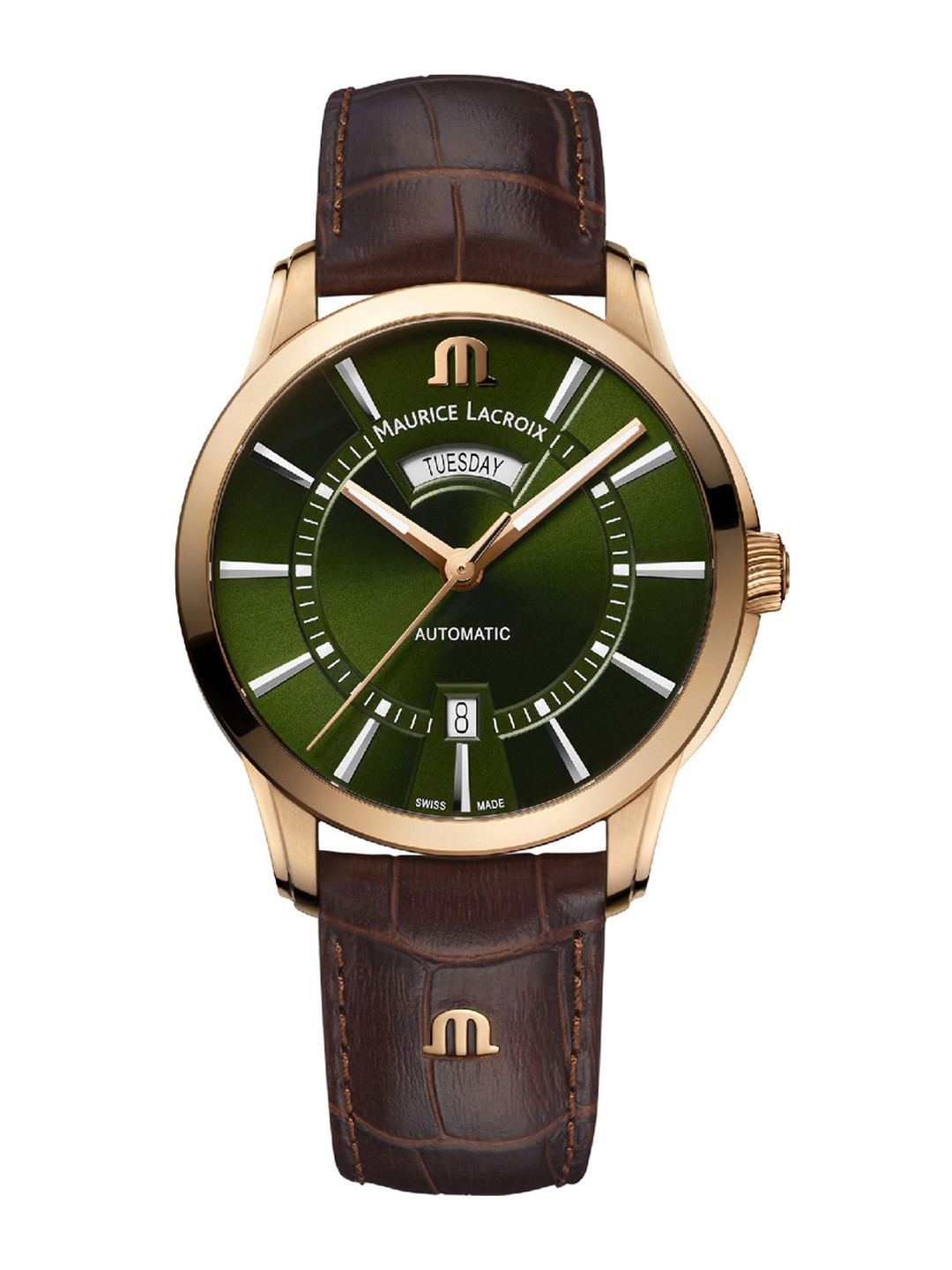MAURICE LACROIX Men Embellished Dial & Brown Leather Straps Analogue Automatic Motion Powered Watch, Green
MAURICE LACROIX Men Embellished Dial & Brown Leather Straps Analogue Automatic Motion Powered Watch, Green