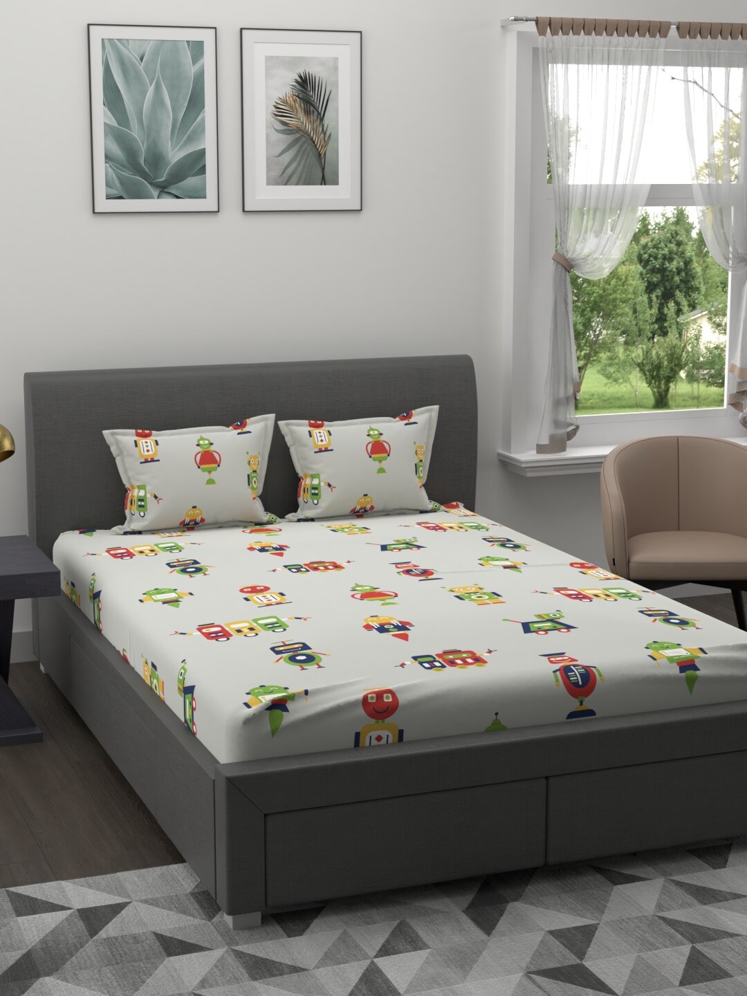 BLUE DAHLIA Grey & Red Cartoon Characters 210 TC King Bedsheet with 2 Pillow Covers
BLUE DAHLIA Grey & Red Cartoon Characters 210 TC King Bedsheet with 2 Pillow Covers