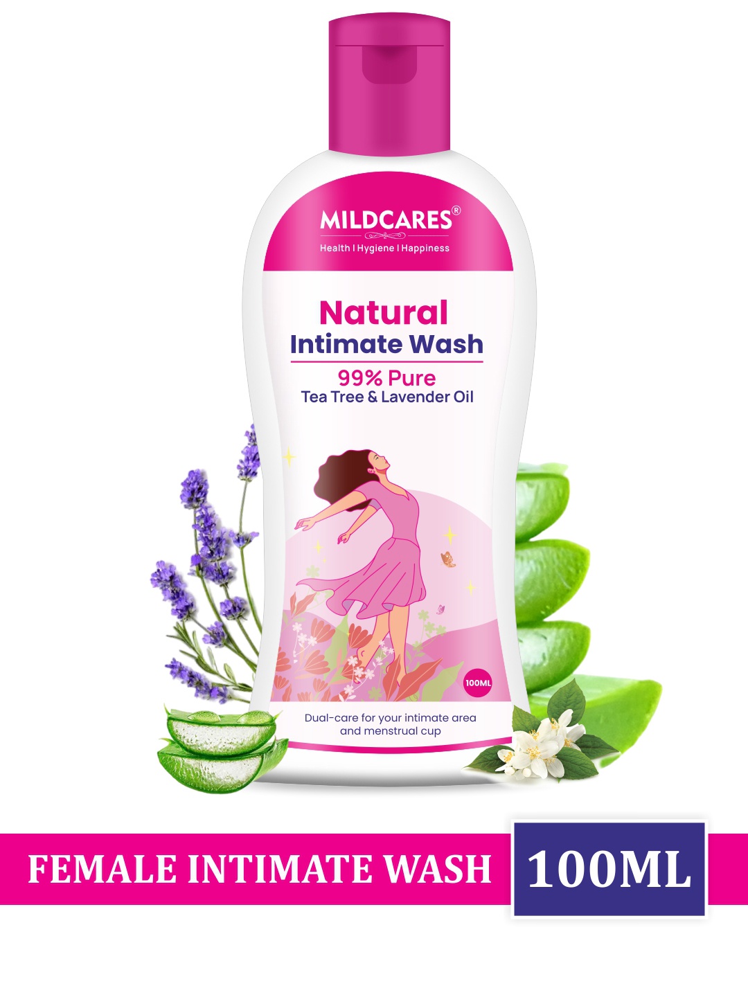 GYNOCUP pH Balanced Intimate Wash with Tea Tree Oil & Aloe Vera Extract - 100ml, Pink
GYNOCUP pH Balanced Intimate Wash with Tea Tree Oil & Aloe Vera Extract - 100ml, Pink