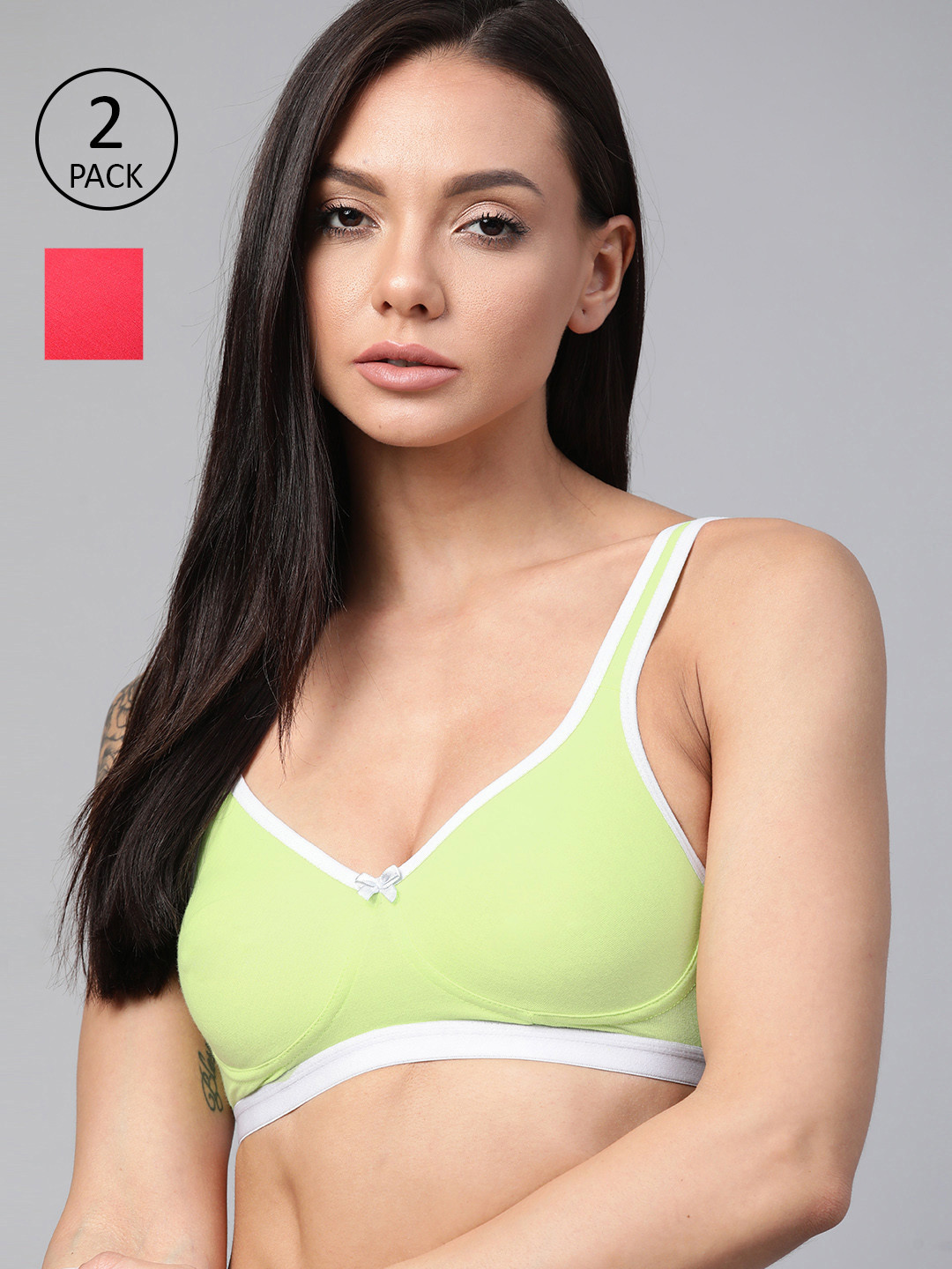 Roadster Women Pack Of 2 Solid Medium Coverage T-shirt Bras PM-RD-CT-01, Fluorescent green
Roadster Women Pack Of 2 Solid Medium Coverage T-shirt Bras PM-RD-CT-01, Fluorescent green