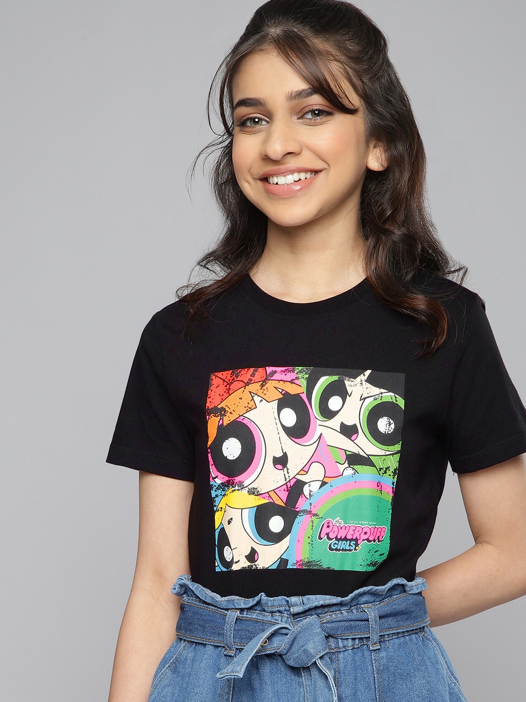 Powerpuff Girls by Kook N Keech Teens Girls Black Powerpuff Girls Pure Cotton T-shirt
Powerpuff Girls by Kook N Keech Teens Girls Black Powerpuff Girls Pure Cotton T-shirt
