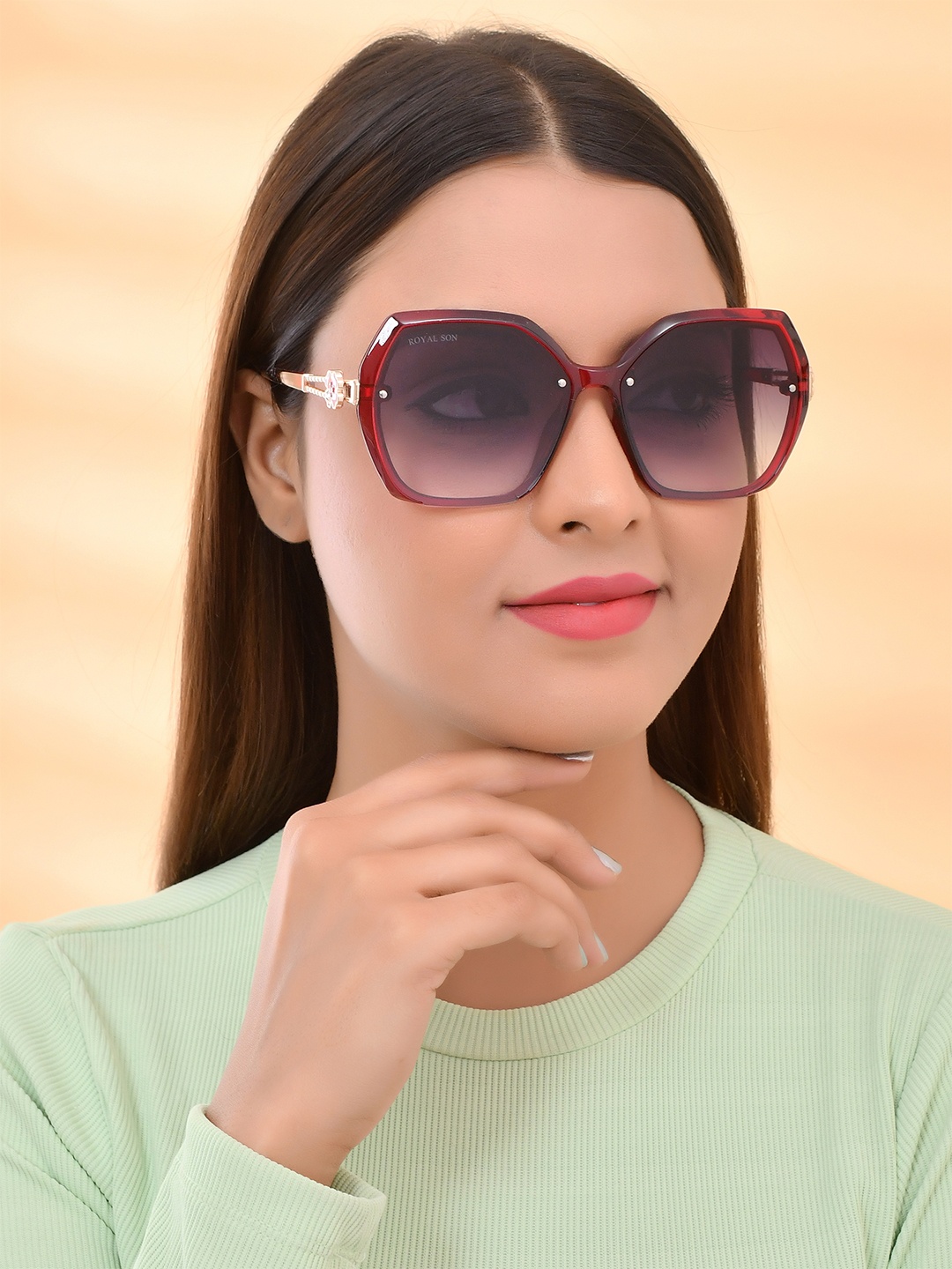 ROYAL SON Women Grey Lens & Red Butterfly Sunglasses with UV Protected Lens CHIWM00115-C6
ROYAL SON Women Grey Lens & Red Butterfly Sunglasses with UV Protected Lens CHIWM00115-C6