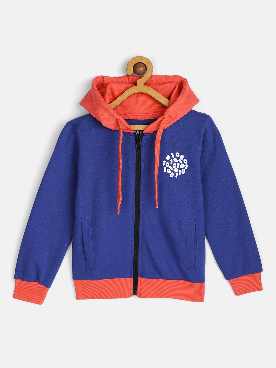 HERE&NOW Boys Blue & Orange Colourblocked Pure Cotton Hooded Sweatshirt with Print Detail
HERE&NOW Boys Blue & Orange Colourblocked Pure Cotton Hooded Sweatshirt with Print Detail