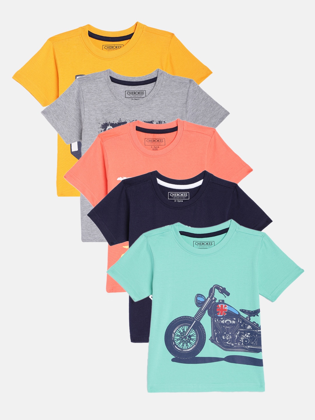 Cherokee Boys Pack of 5 Pure Cotton Graphic Print Regular Fit Pure Cotton T-shirts, Grey melange
Cherokee Boys Pack of 5 Pure Cotton Graphic Print Regular Fit Pure Cotton T-shirts, Grey melange