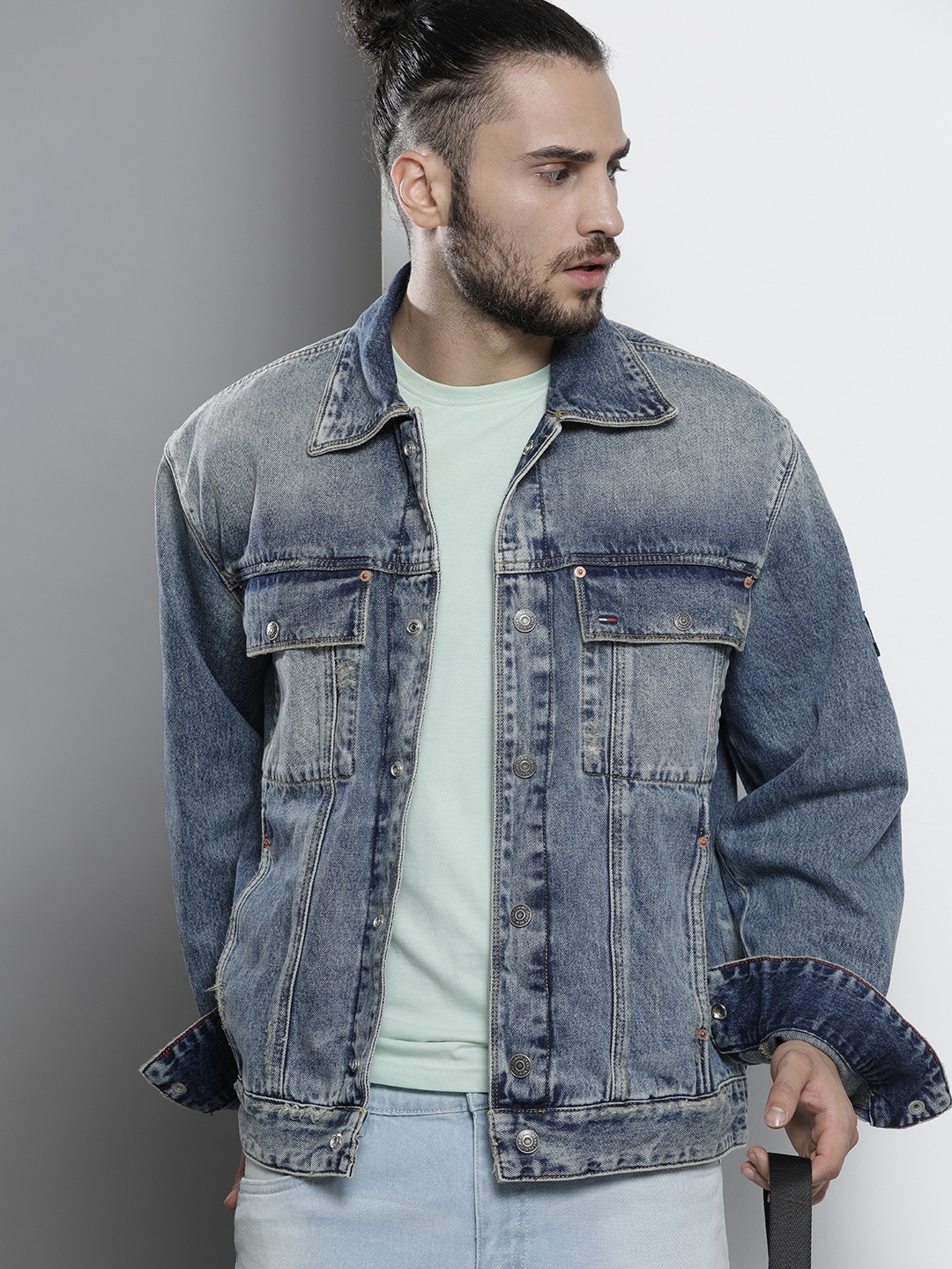 Tommy Hilfiger Men Blue Denim Jacket