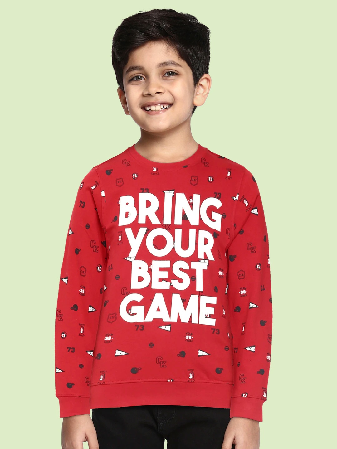 Cherokee Boys Red Printed Sweatshirt