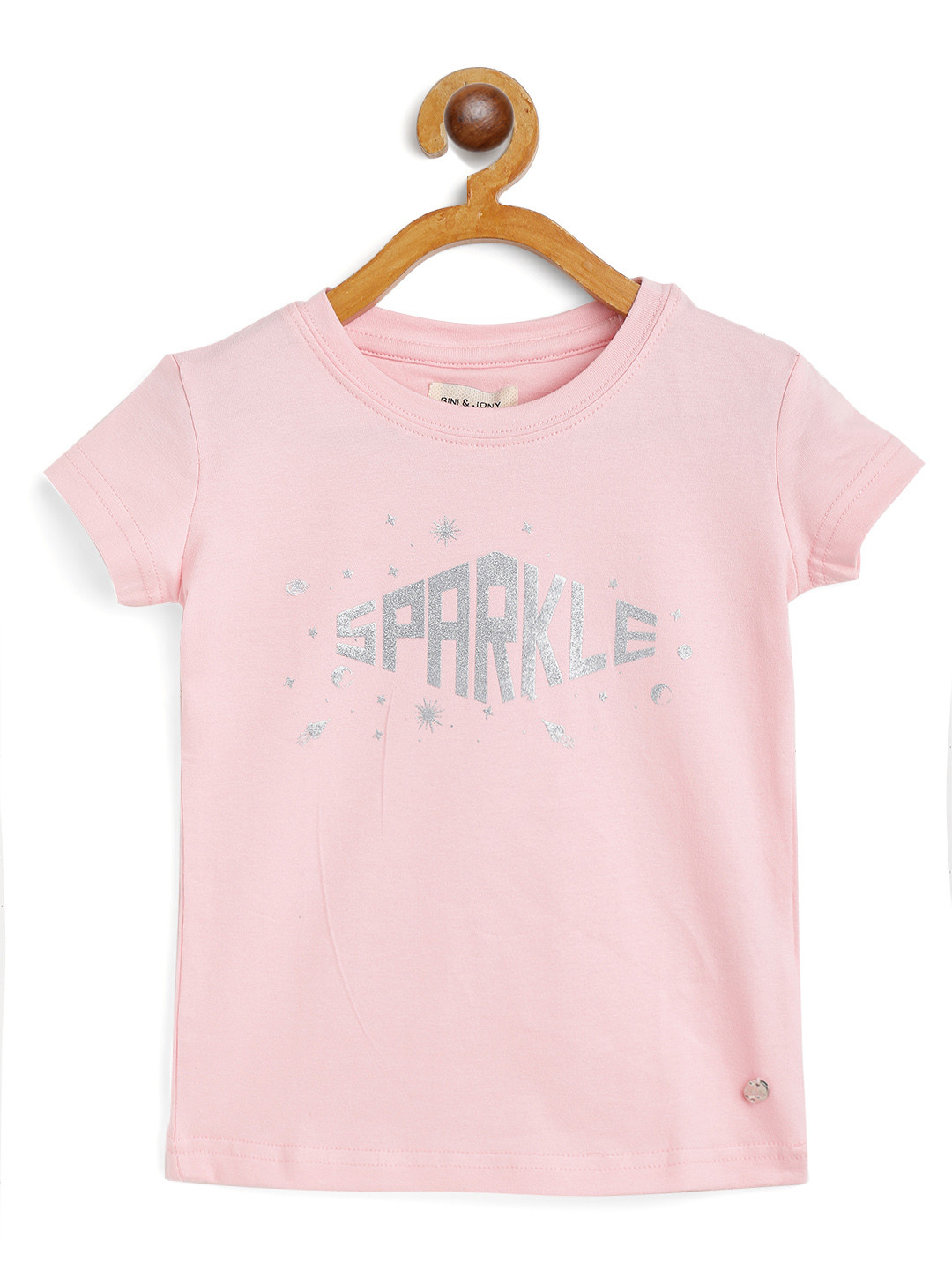 Gini and Jony Girls Pink & Silver Typography Printed T-shirt 
Gini and Jony Girls Pink & Silver Typography Printed T-shirt