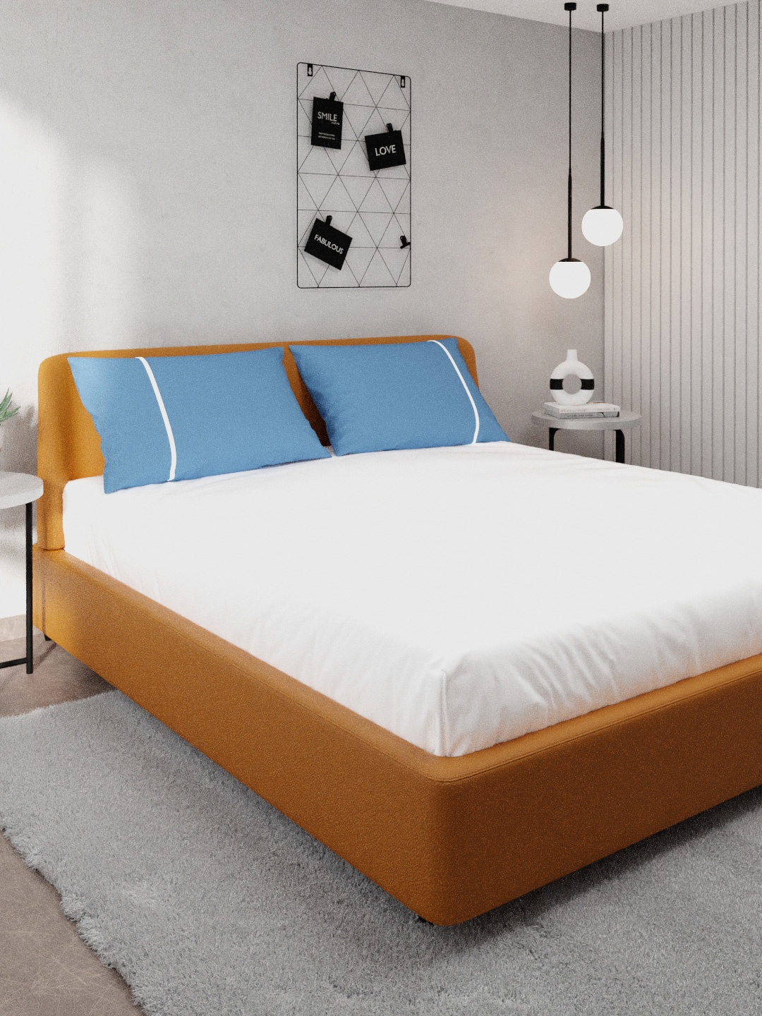 Stoa Paris White & Blue Solid 144 TC Cotton Queen Size Bedsheet with 2 Pillow Covers
Stoa Paris White & Blue Solid 144 TC Cotton Queen Size Bedsheet with 2 Pillow Covers