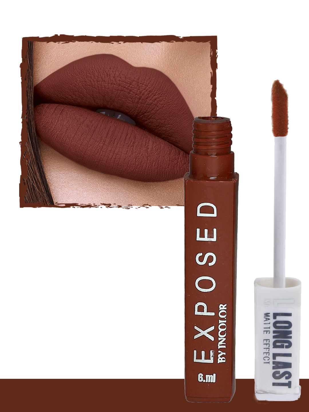 INCOLOR Exposed Long Last Matte Effect Lip gloss 02 6 ml, Brown