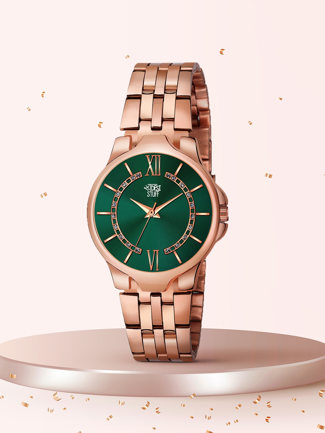 SWADESI STUFF Girls Green Dial & Rose Gold Toned Leather Bracelet Style Straps Analogue Watch
SWADESI STUFF Girls Green Dial & Rose Gold Toned Leather Bracelet Style Straps Analogue Watch