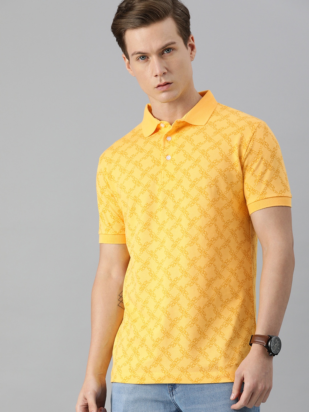 French Connection Men Yellow Brand Logo Printed Polo Collar Slim Fit Pure Cotton T-shirt
French Connection Men Yellow Brand Logo Printed Polo Collar Slim Fit Pure Cotton T-shirt