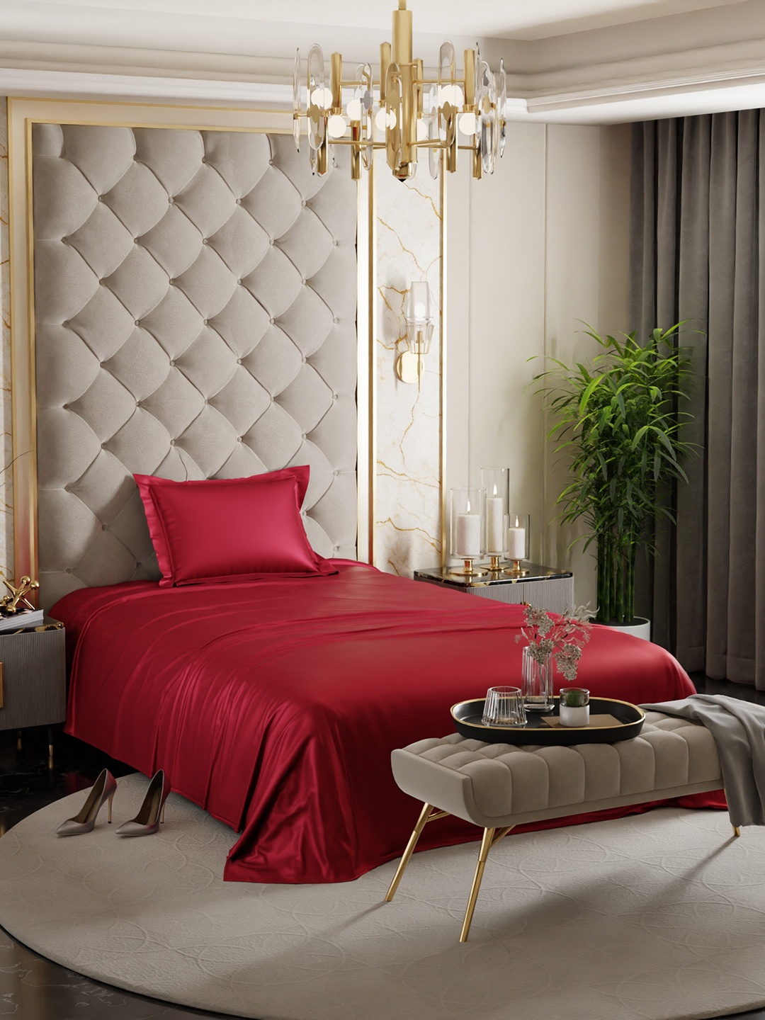 Stoa Paris Date Night Collection Red 300 TC Single Satin Bedsheet with 1 Pillow Covers
Stoa Paris Date Night Collection Red 300 TC Single Satin Bedsheet with 1 Pillow Covers