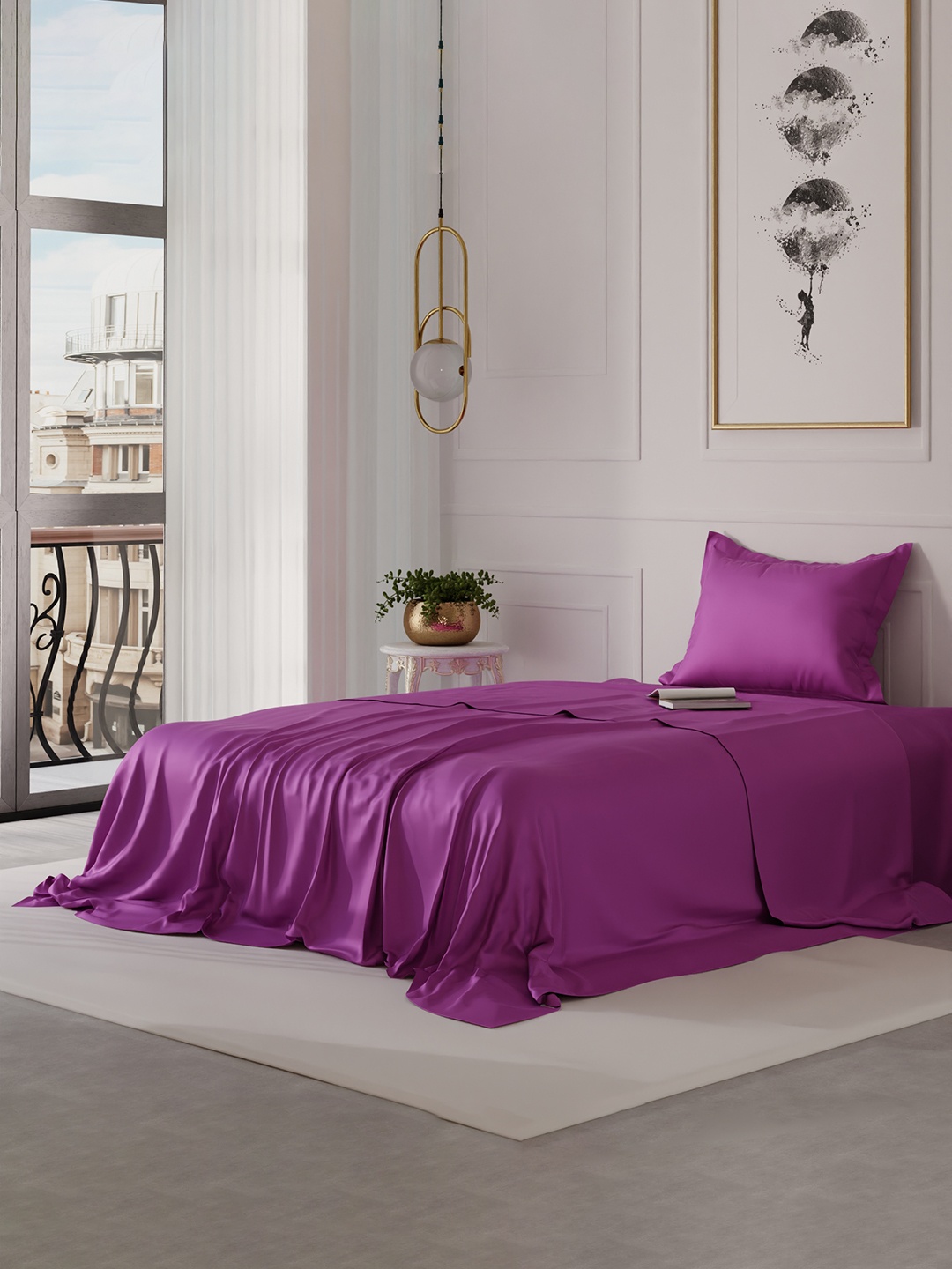 Stoa Paris Date Night Collection Purple 300 TC Satin Single Bedsheet with 1 Pillow Covers
Stoa Paris Date Night Collection Purple 300 TC Satin Single Bedsheet with 1 Pillow Covers