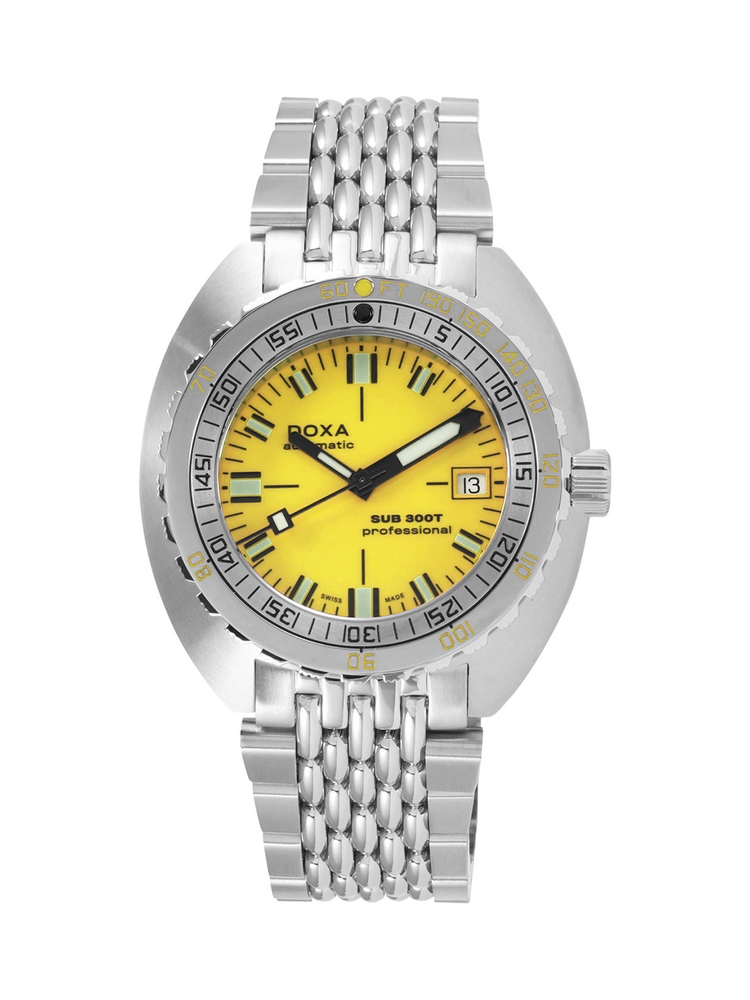DOXA Men Yellow Dial & Silver Toned Stainless Steel Straps Analogue Automatic Motion Powered Watch
DOXA Men Yellow Dial & Silver Toned Stainless Steel Straps Analogue Automatic Motion Powered Watch