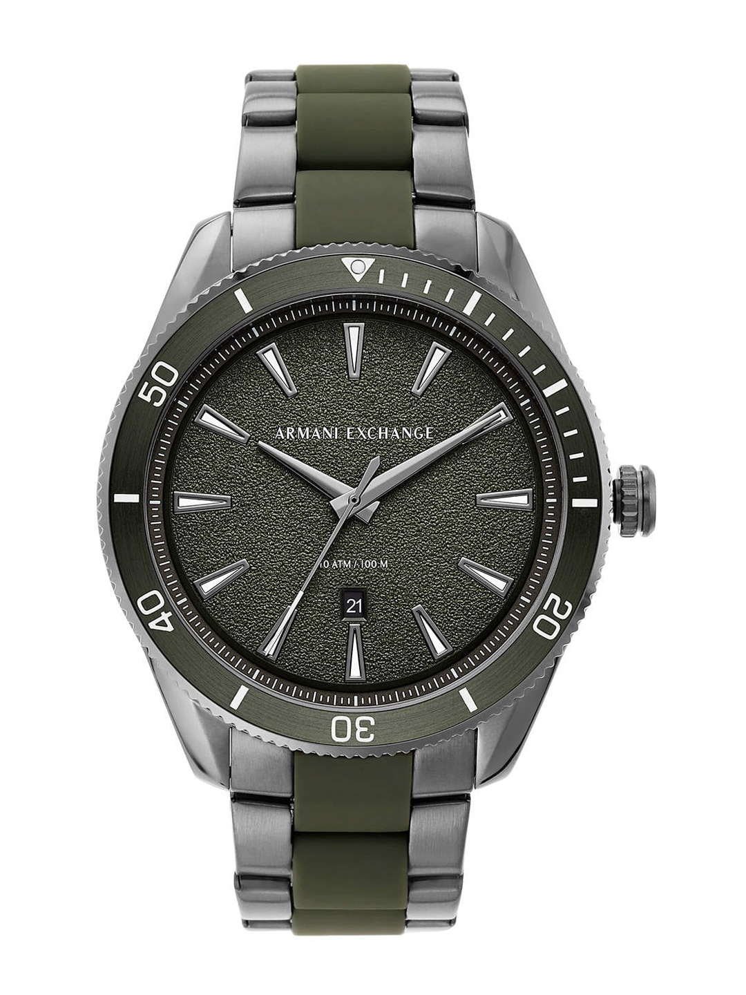 Armani Exchange Men Green Dial & Green Stainless Steel Bracelet Style Straps Analogue Watch
Armani Exchange Men Green Dial & Green Stainless Steel Bracelet Style Straps Analogue Watch