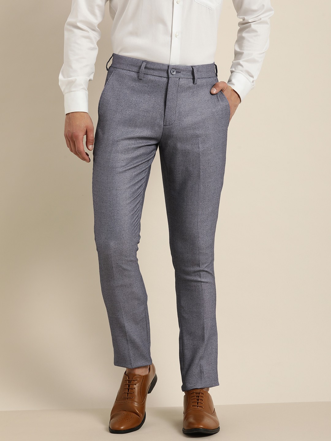 INVICTUS Men Blue Solid Regular Fit Mid-Rise Plain Formal Dobby Stretchable Trousers
INVICTUS Men Blue Solid Regular Fit Mid-Rise Plain Formal Dobby Stretchable Trousers