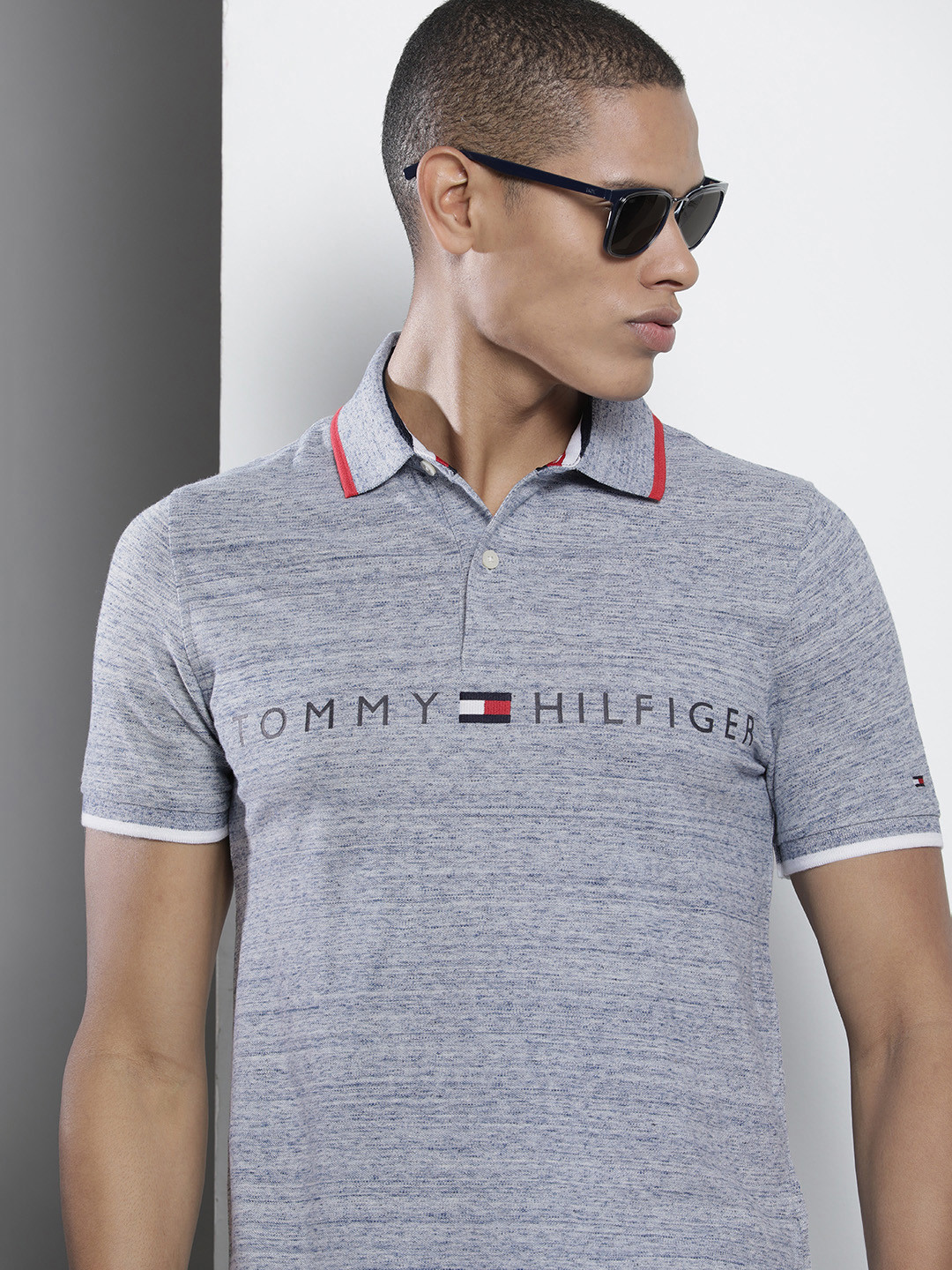Tommy Hilfiger Men Blue & White Speckled Brand Logo Printed Polo Collar Slim Fit T-shirt
Tommy Hilfiger Men Blue & White Speckled Brand Logo Printed Polo Collar Slim Fit T-shirt