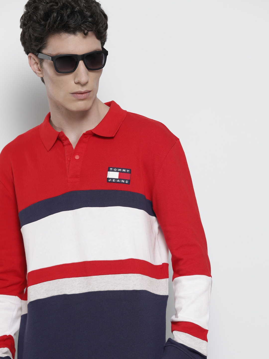 Tommy Hilfiger Men Red White Pure Cotton Striped Polo Collar Loose Pure Cotton T-shirt
Tommy Hilfiger Men Red White Pure Cotton Striped Polo Collar Loose Pure Cotton T-shirt