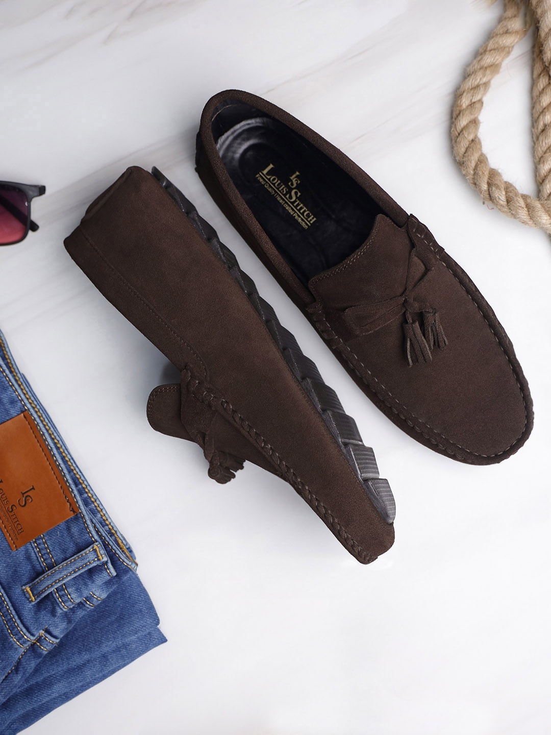 Louis Stitch Men Brunette Brown Italian Suede Leather Handmade Driving Tassel Loafers
Louis Stitch Men Brunette Brown Italian Suede Leather Handmade Driving Tassel Loafers