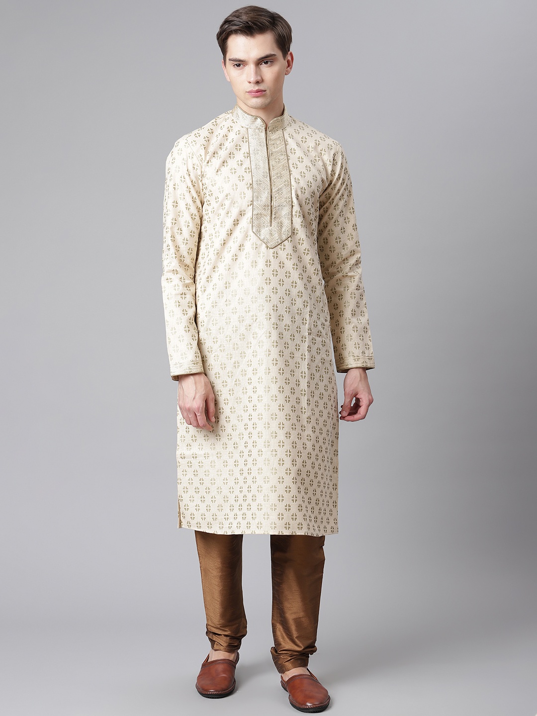 Readiprint Fashions Men Beige & Brown Ethnic Printed Thread Work Kurta with Churidar
Readiprint Fashions Men Beige & Brown Ethnic Printed Thread Work Kurta with Churidar