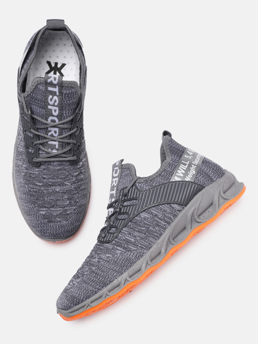Kook N Keech Men Grey Solid Running Shoes