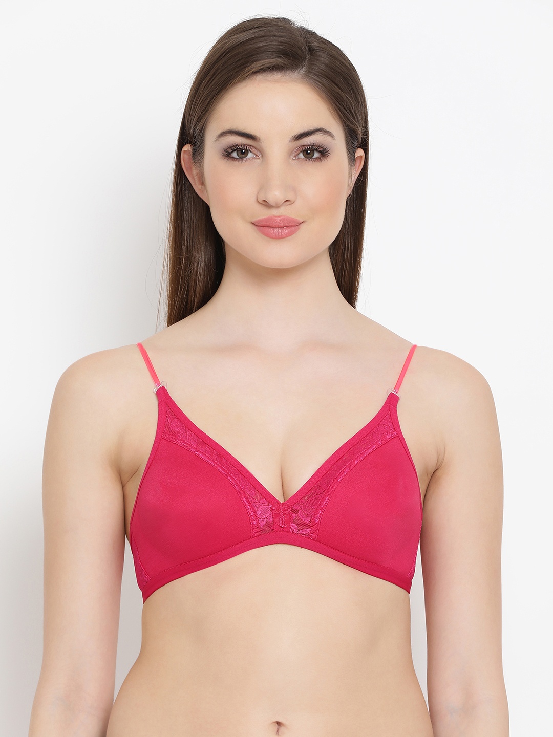 Clovia Pink Medium-Coverage Bra BR0673P14