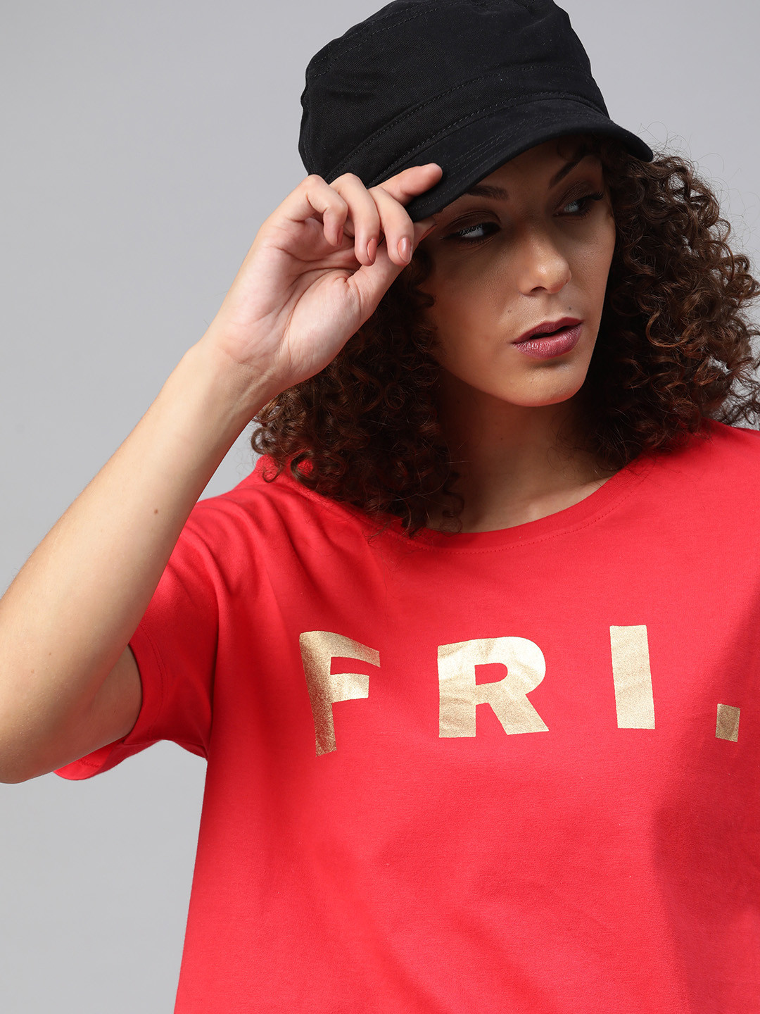 Kook N Keech Women Red & Golden Printed Cotton Drop-Shoulder Sleeves Loose T-shirt
Kook N Keech Women Red & Golden Printed Cotton Drop-Shoulder Sleeves Loose T-shirt