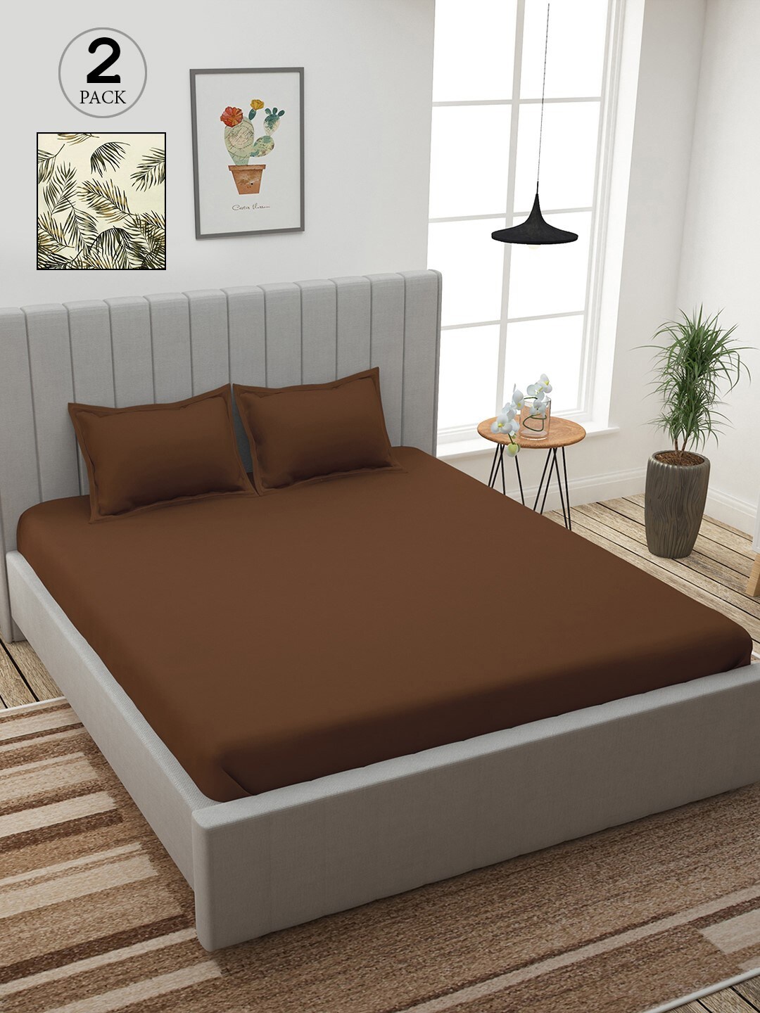 Story@home Pure Cotton Brown & Beige 210 TC Set Of 2 King Bedsheet With 4 Pillow Covers
Story@home Pure Cotton Brown & Beige 210 TC Set Of 2 King Bedsheet With 4 Pillow Covers