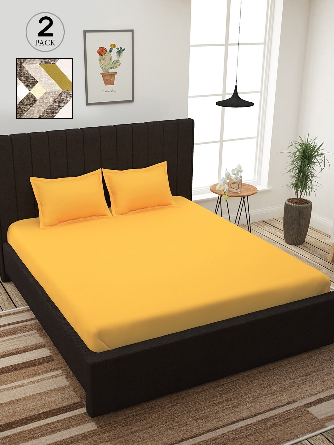 Story@home Yellow & Olive Green Geometric 210 TC 2 King Bedsheet with 4 Pillow Covers
Story@home Yellow & Olive Green Geometric 210 TC 2 King Bedsheet with 4 Pillow Covers